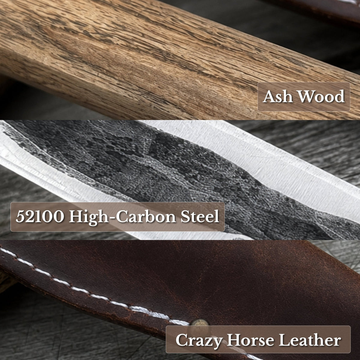 Hand-Forged Yakut Knife with Leather Sheath, 9.5 cm (3.74 inches) - 7