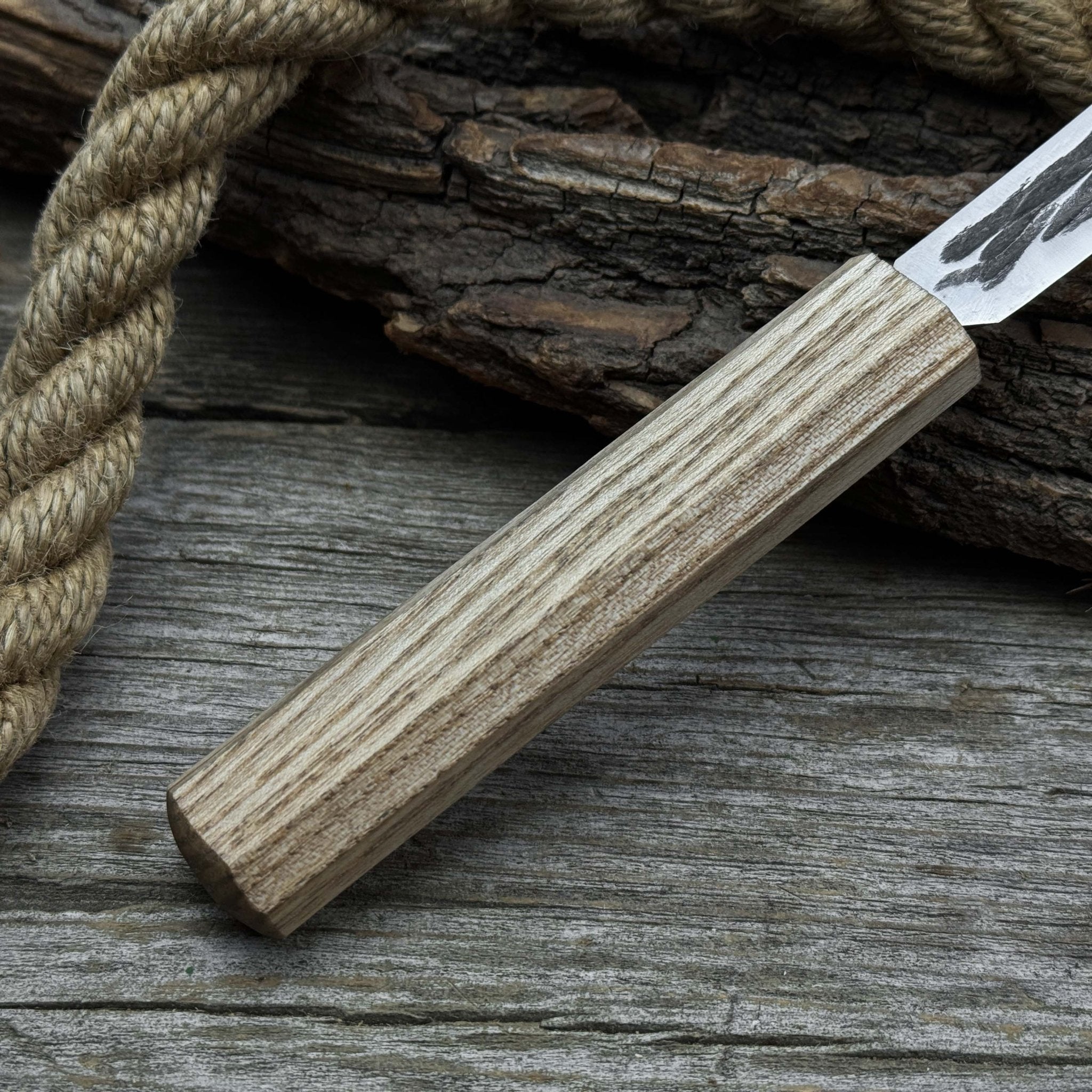 Hand - Forged Yakut Knife with Leather Sheath, 9.5 cm (3.74 inches) - 8