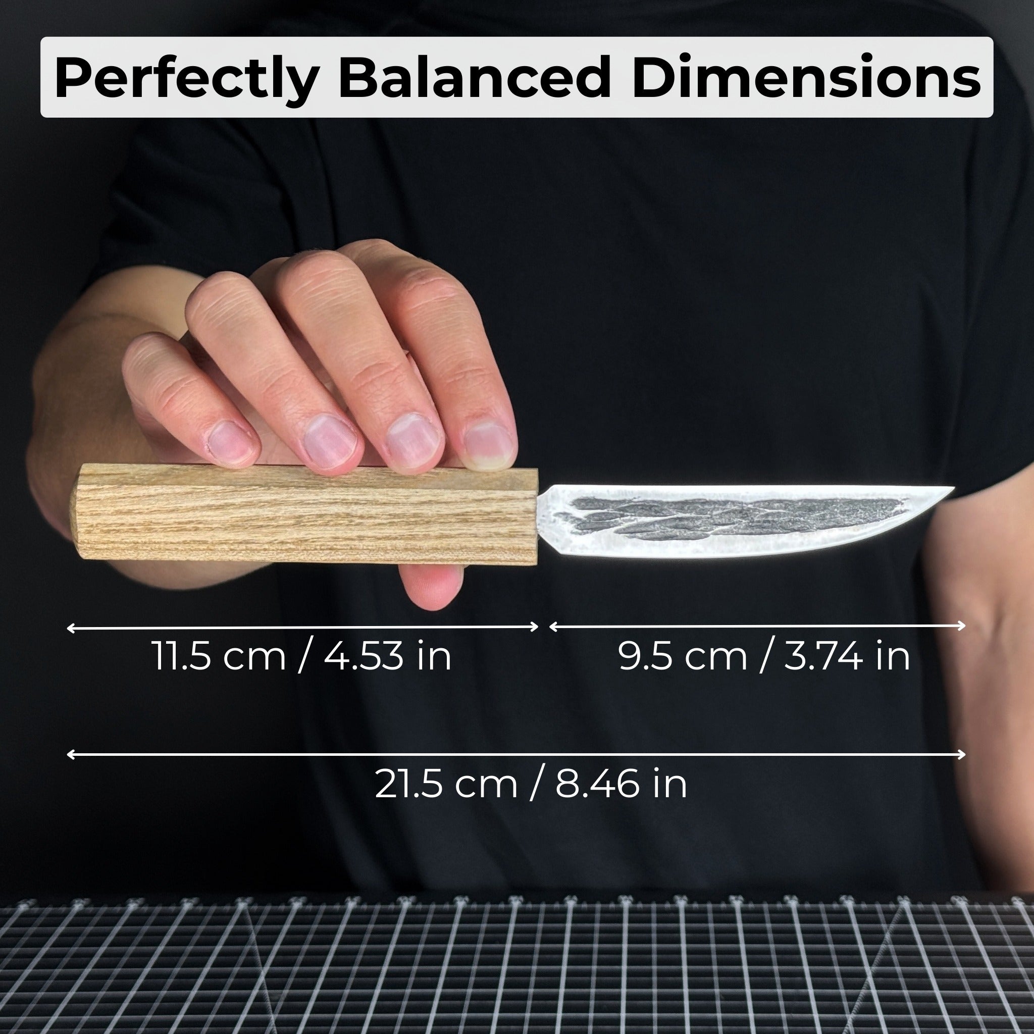 Hand - Forged Yakut Knife with Leather Sheath, 9.5 cm (3.74 inches) - 5