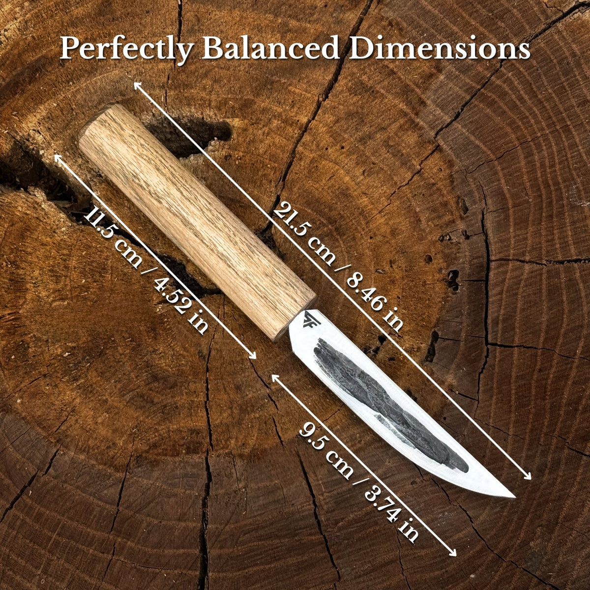 Hand-Forged Yakut Knife with Leather Sheath, 9.5 cm (3.74 inches) - 3