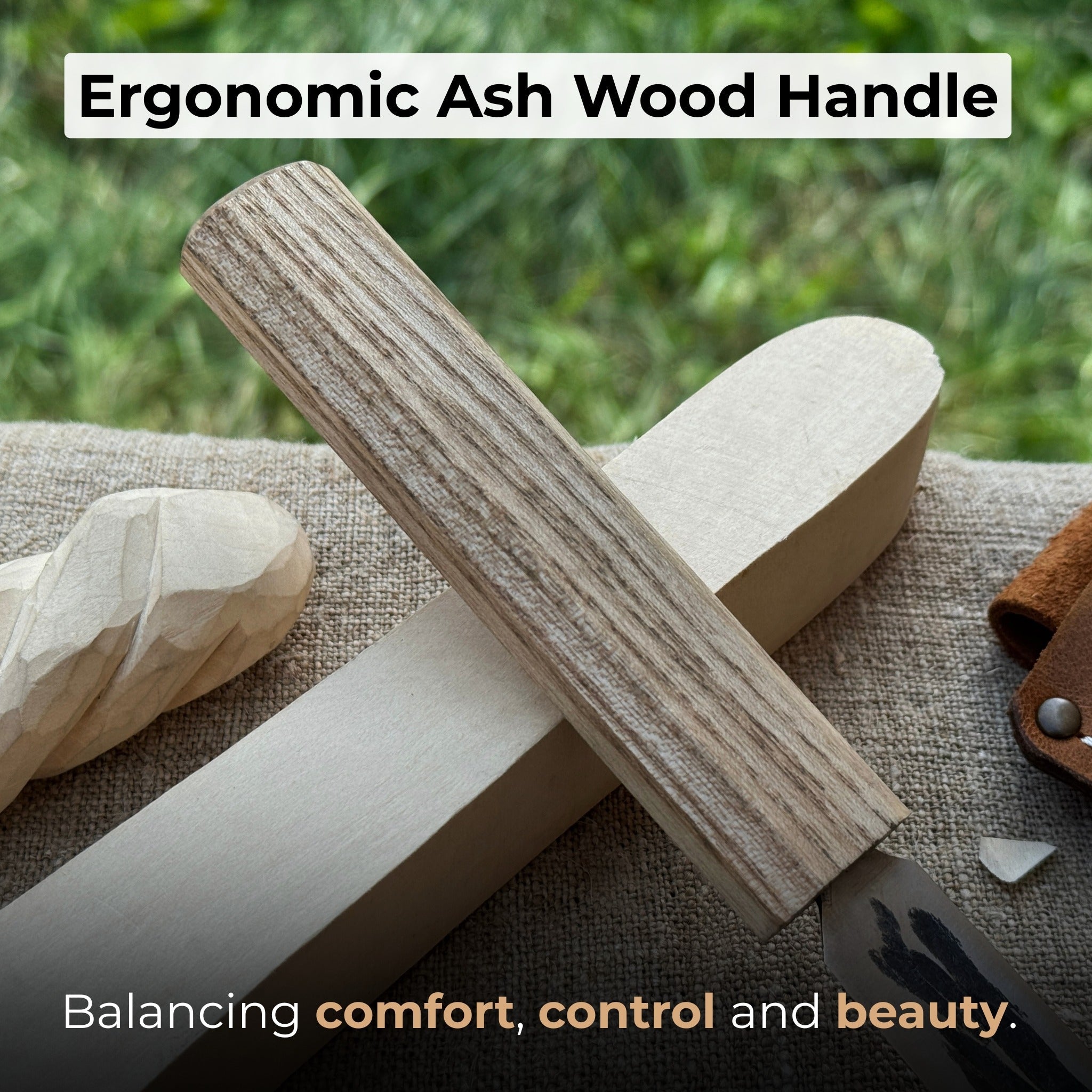 Hand - Forged Yakut Knife with Leather Sheath, 9.5 cm (3.74 inches) - 3