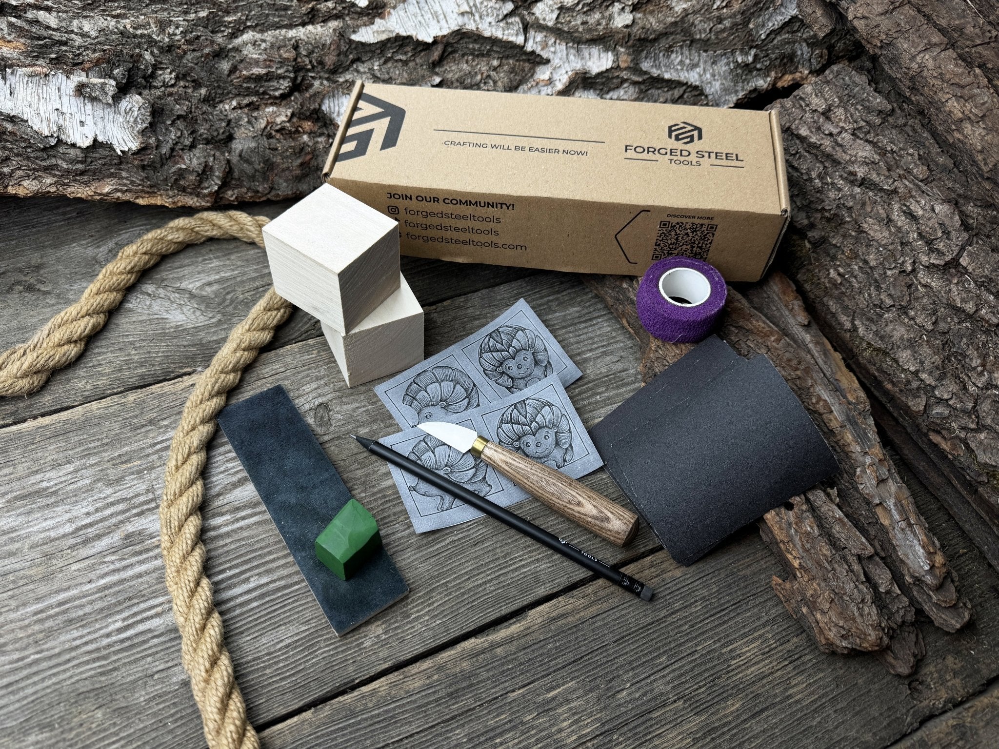 Hedgehog Carving Kit - Complete Starter Whittling Kit for Beginners, Adults, Teens, and Kids - 7