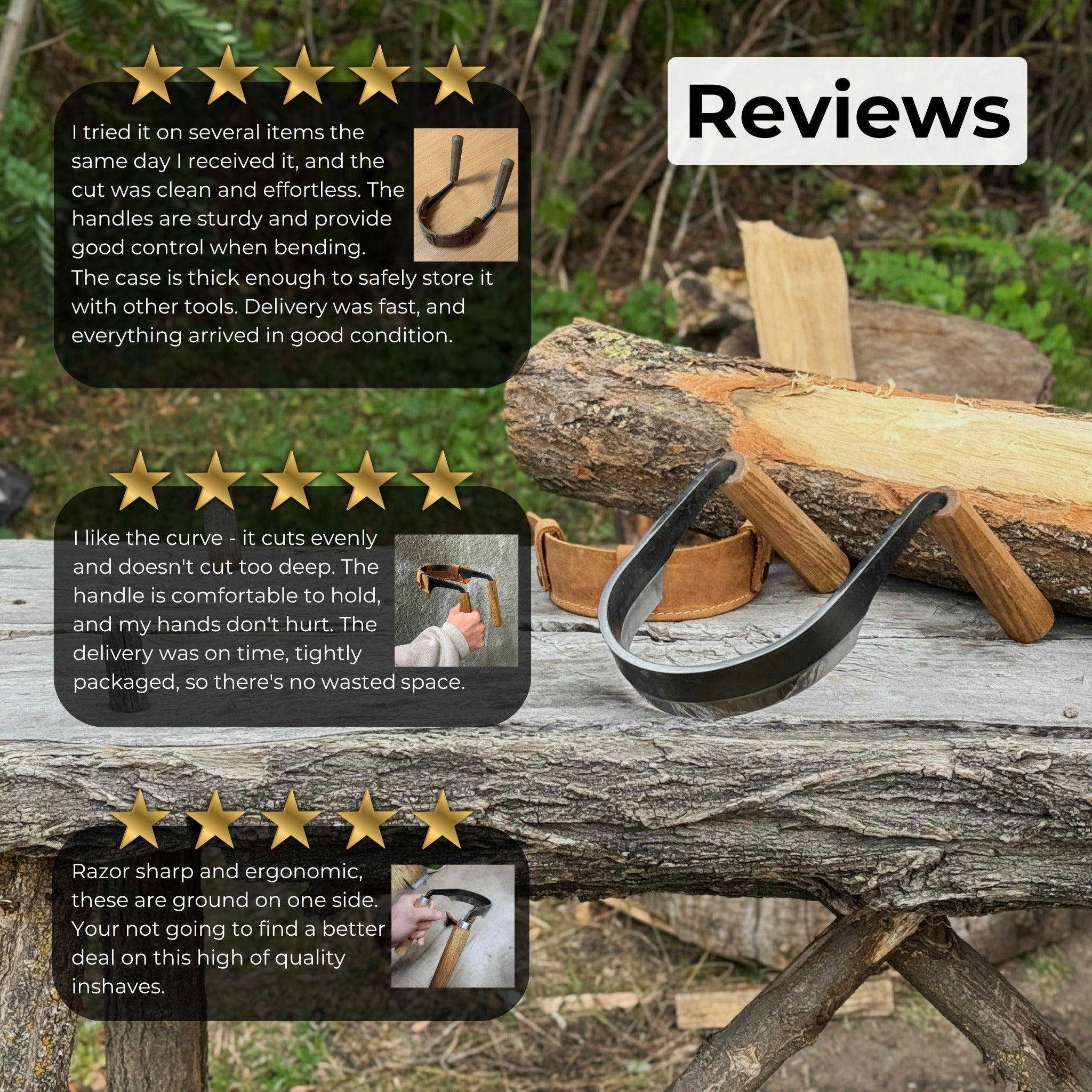 Inshave (Half - Rounded Drawknife), 13 cm (5.1 inches) - 9