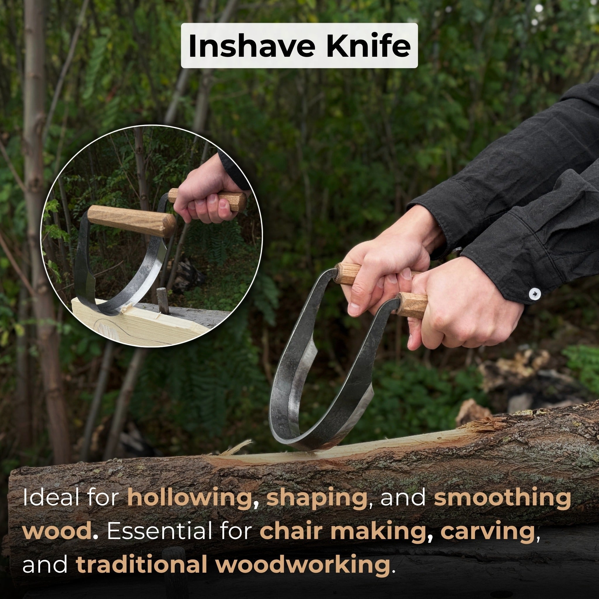 Inshave (Half - Rounded Drawknife), 16.5 cm (6.5 inches) - 7