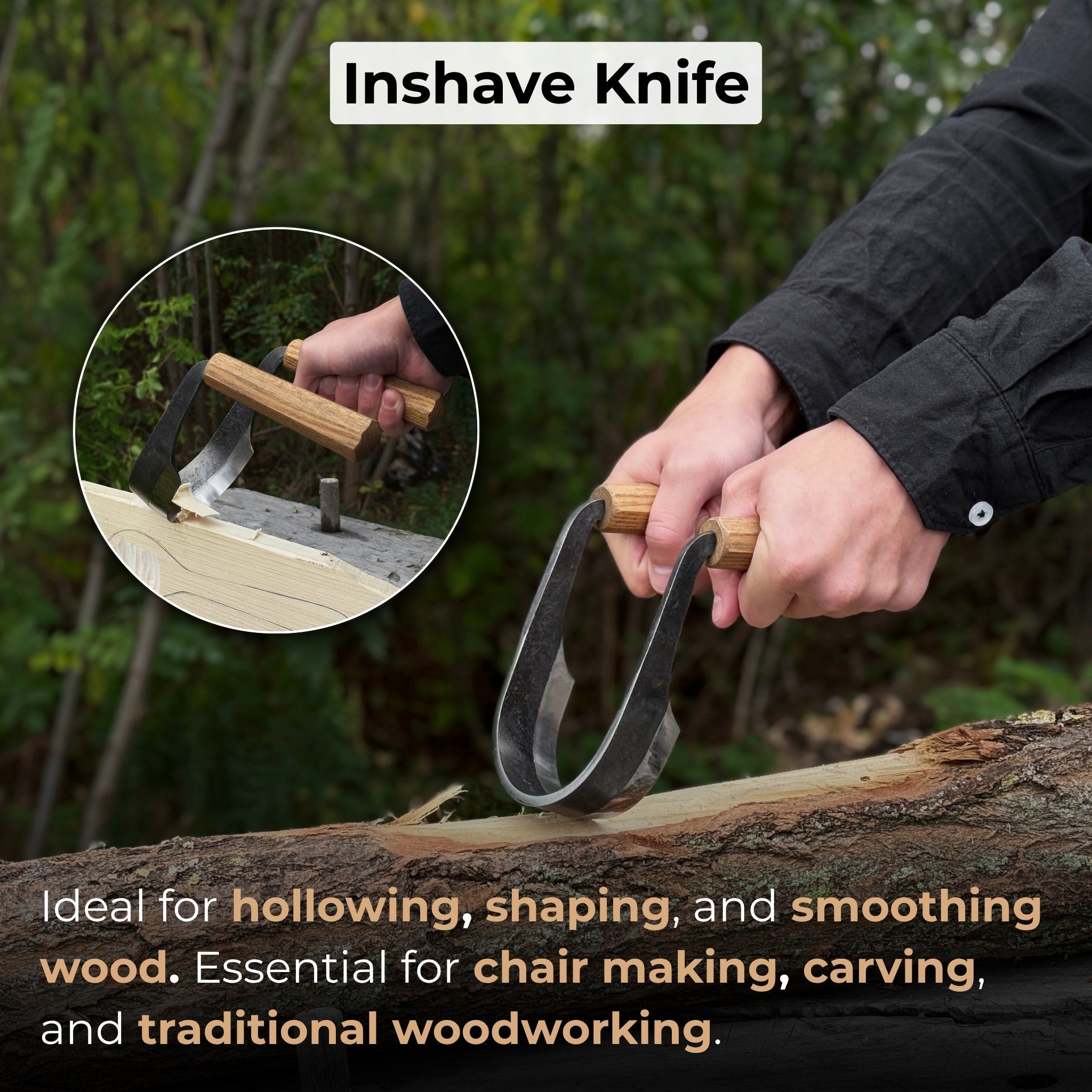 Inshave (Half - Rounded Drawknife), 9.5 cm (3.7 inches) - 7