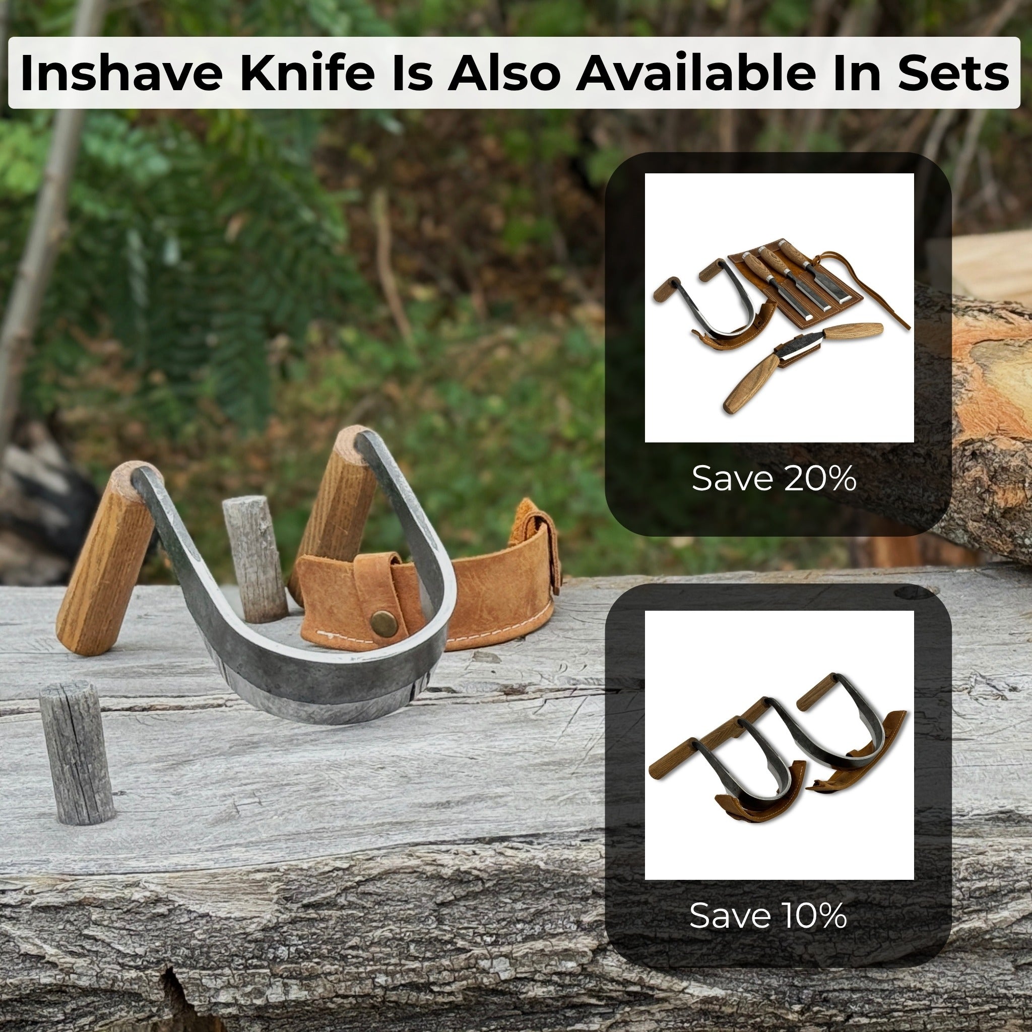 Inshave (Half - Rounded Drawknife), 9.5 cm (3.7 inches) - 10