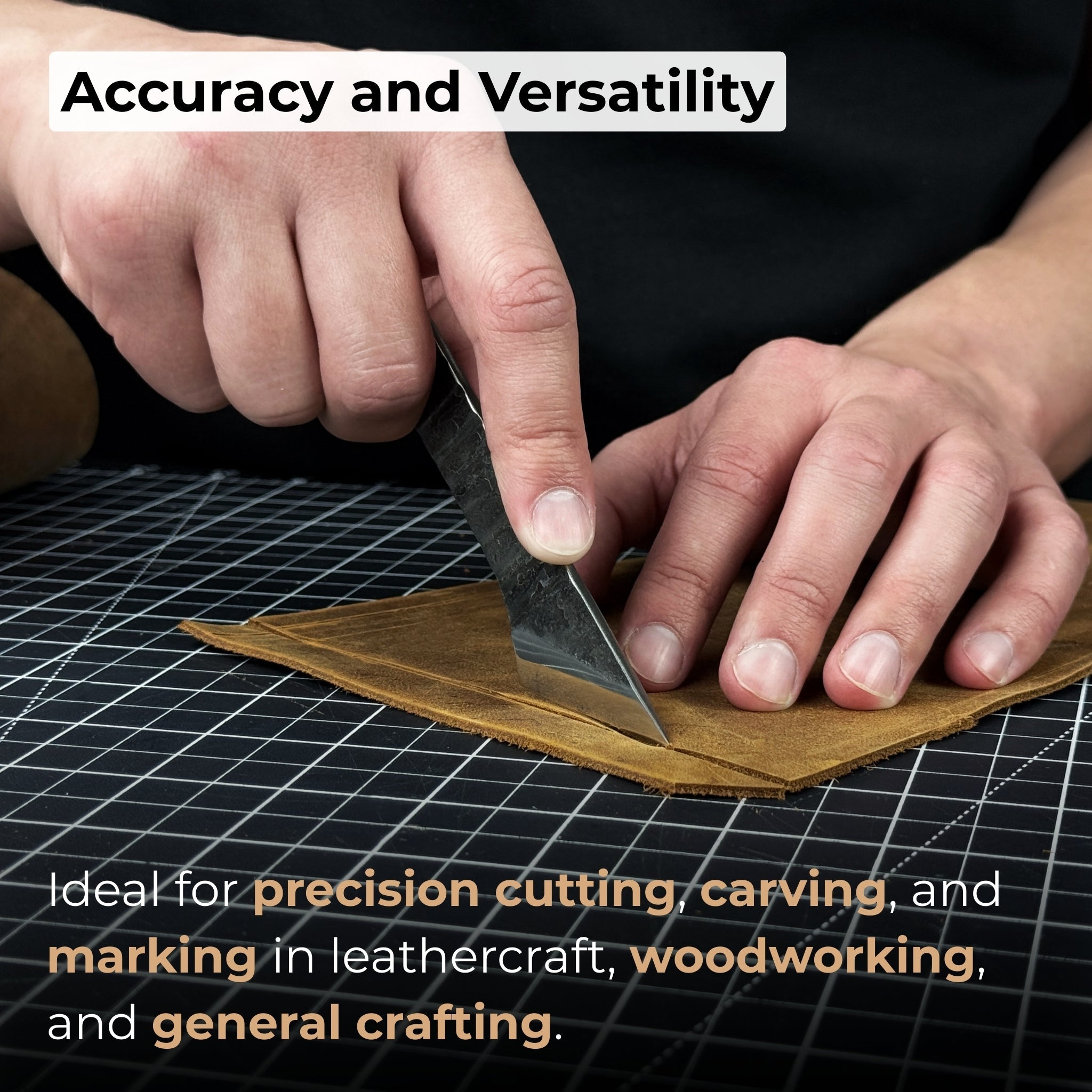 Kiridashi Knife - Razor - Sharp Carbon Steel Blade with Leather Sheath - 2