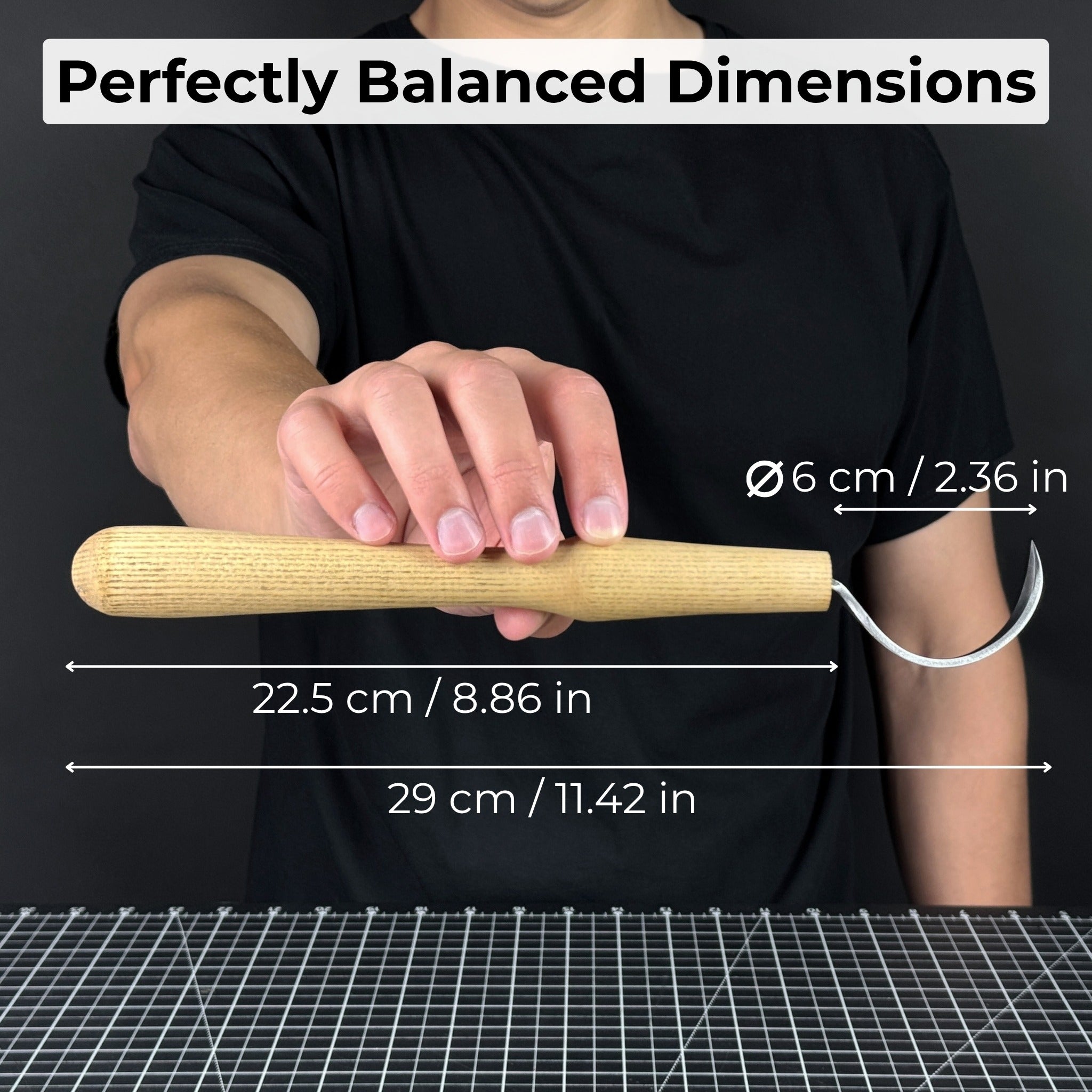 Large Hook Knife for Spoon Carving, ⌀6 cm (2.4 inches) - 5