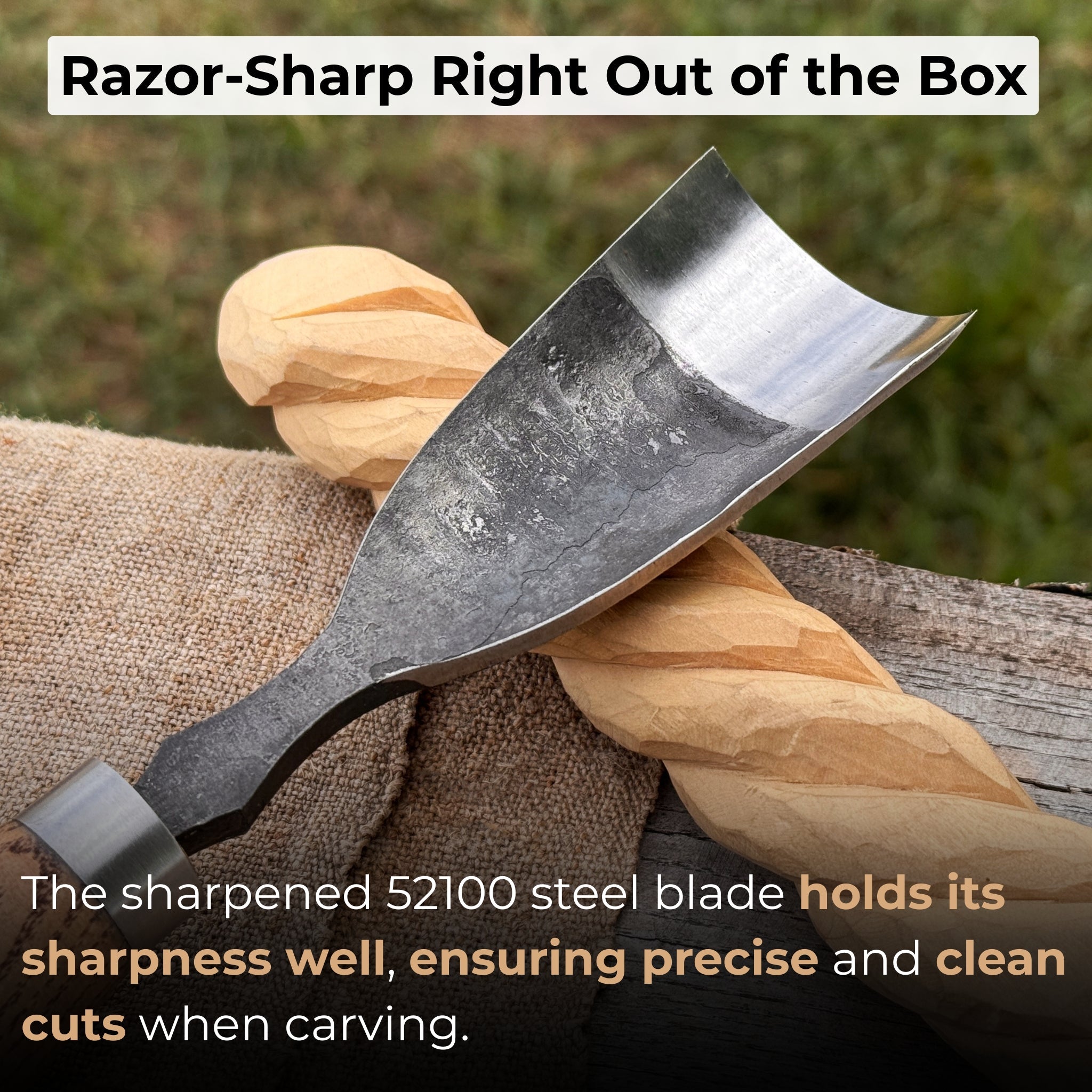 Large Straight Gouge (Rounded Chisel), 10 - 45 mm (0.4 - 1.8 inches) - 2