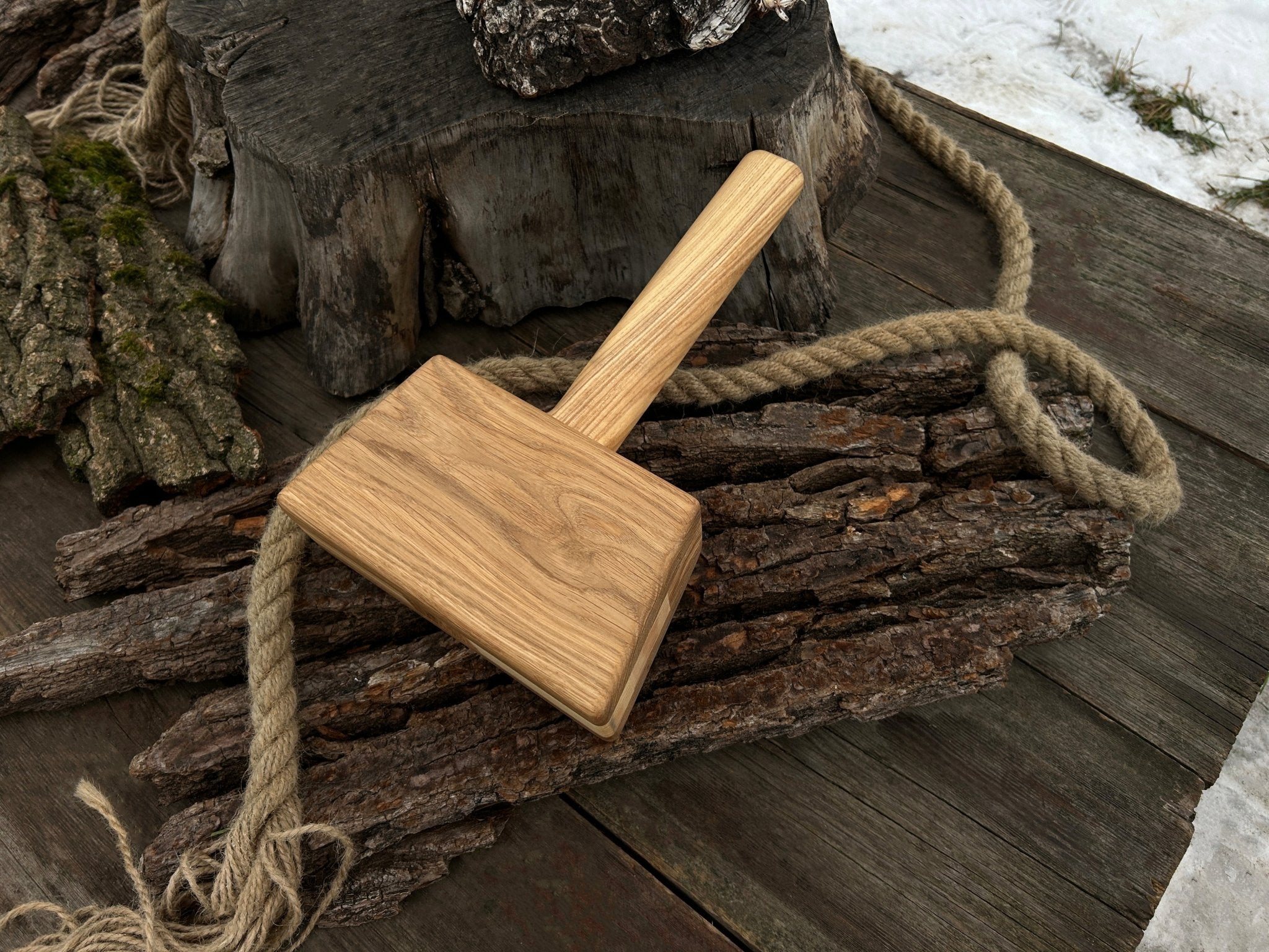 Large Wooden Mallet Solid Ash, 1050 g (2.2 Ibs) - 5