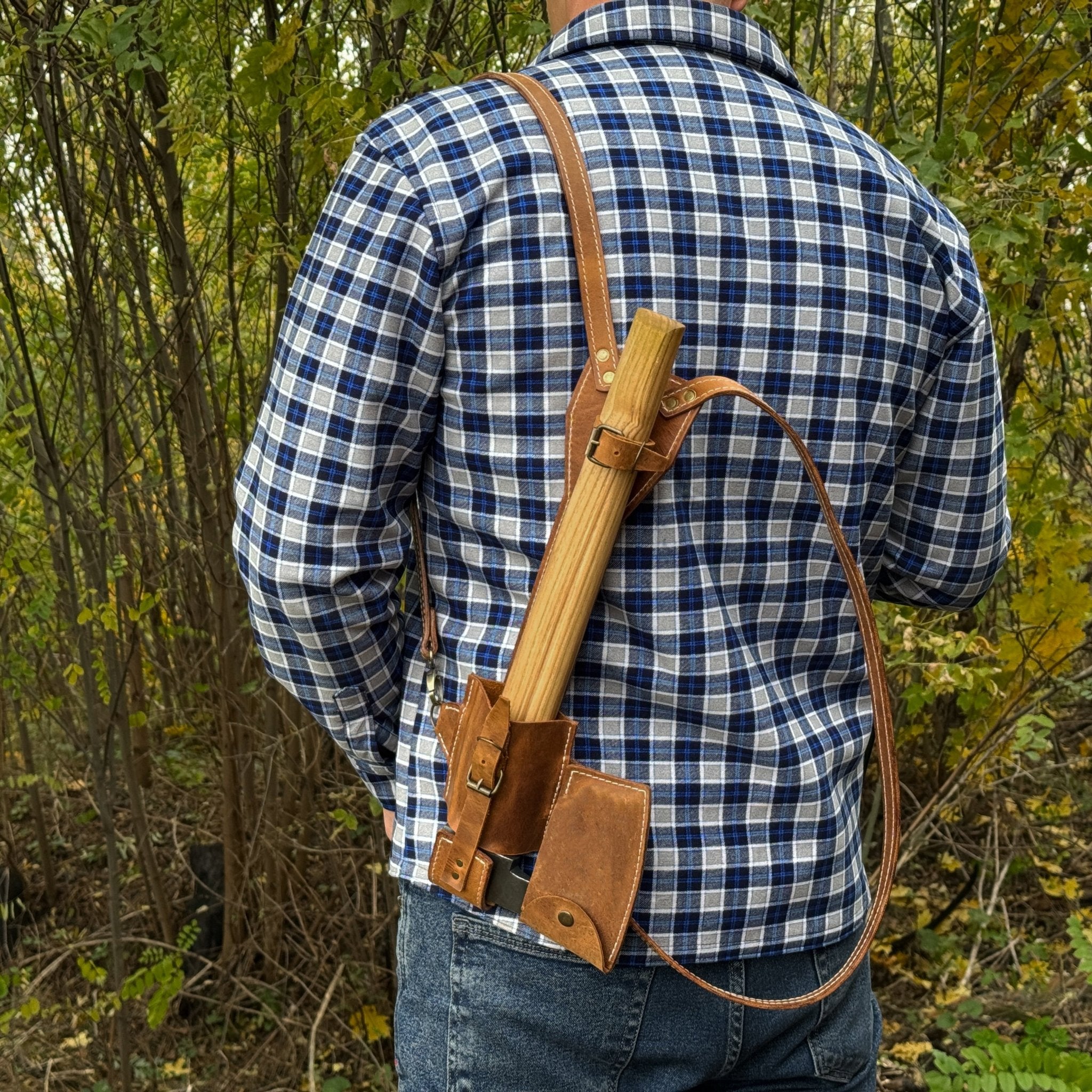 Leather Axe Case with Adjustable Shoulder Straps - 6
