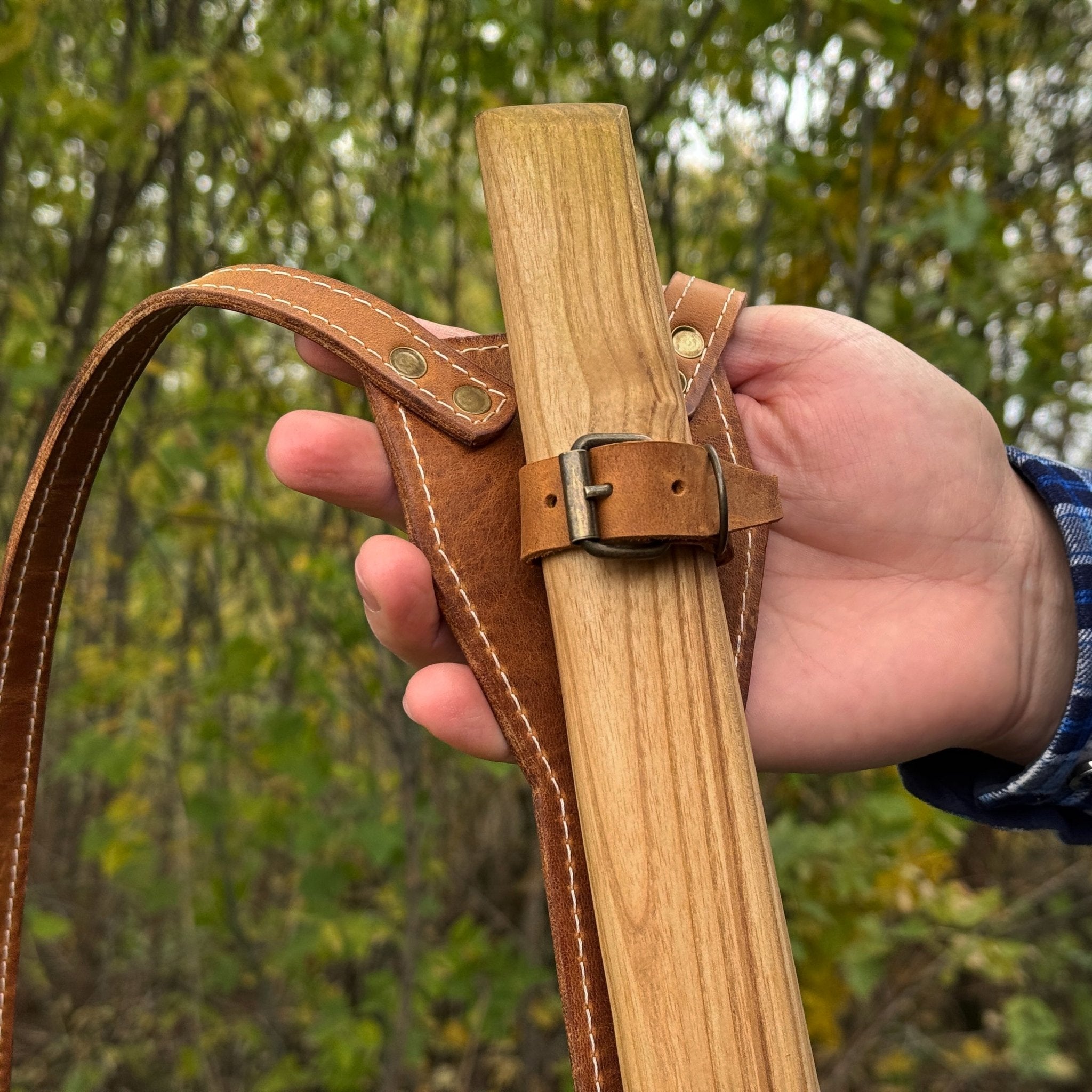 Leather Axe Case with Adjustable Shoulder Straps - 8