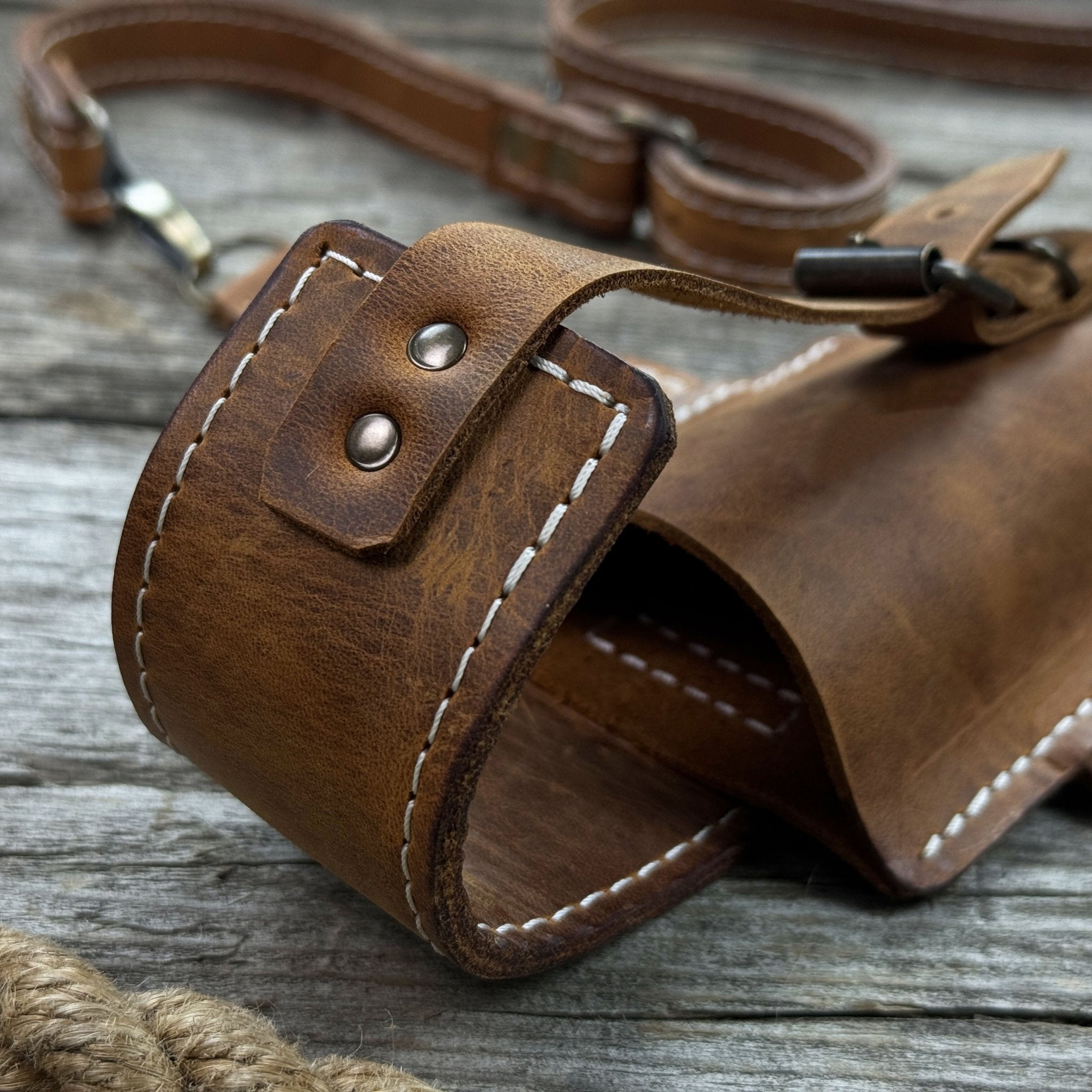 Leather Axe Case with Adjustable Straps - 4