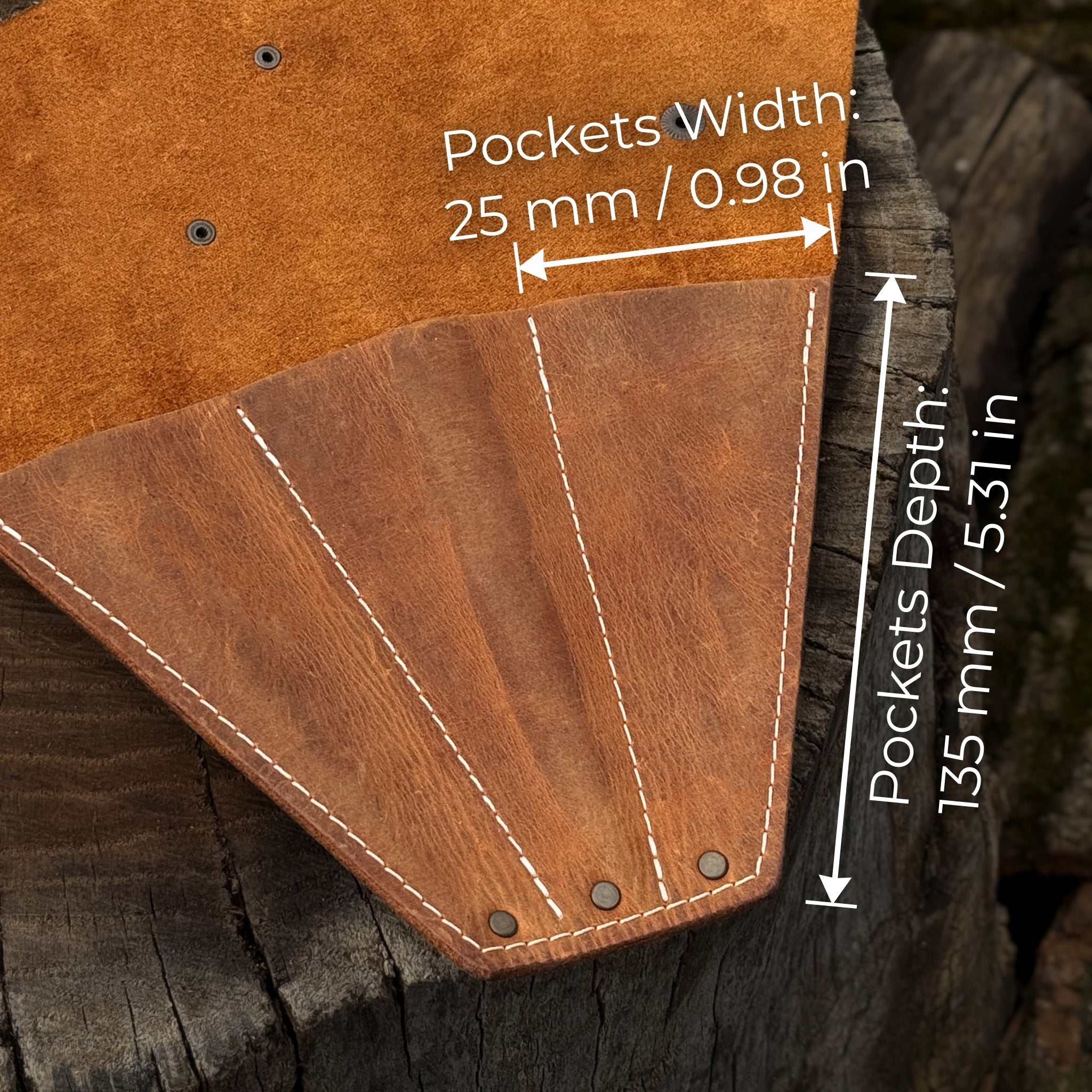 Leather Case for 3 Throwing Knives - 3