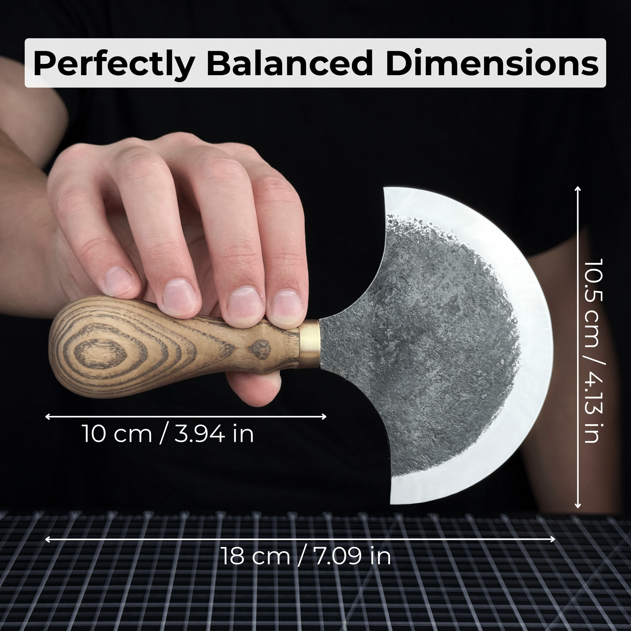 Leather Round (Half Moon) Knife, 10.5 cm (4.1 inches) - 6