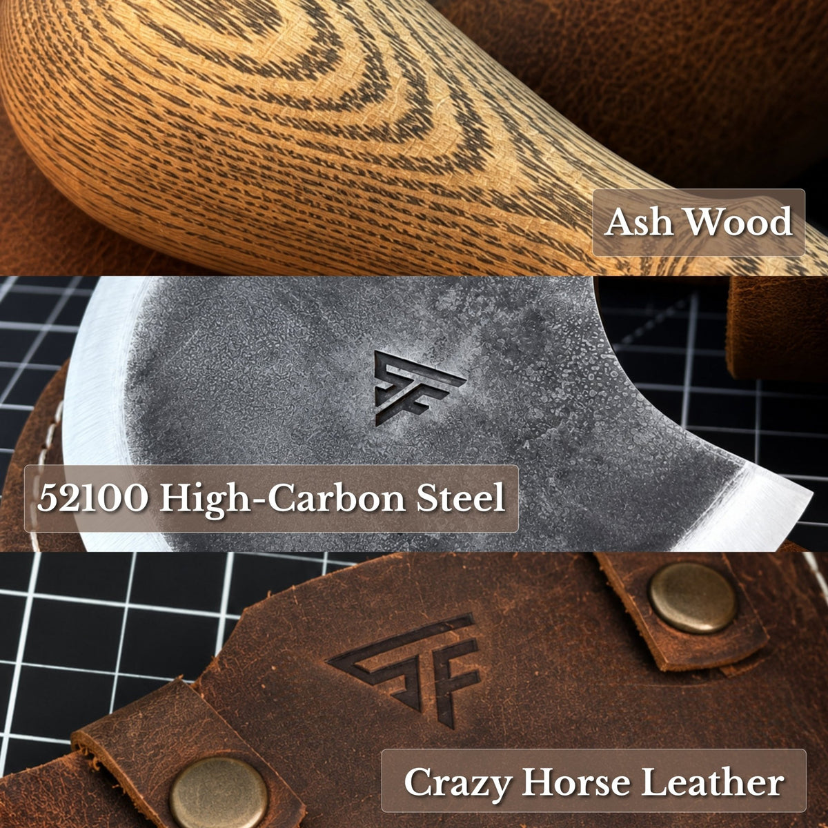 Leather Round (Half Moon) Knife, 10.5 cm (4.1 inches) - 7