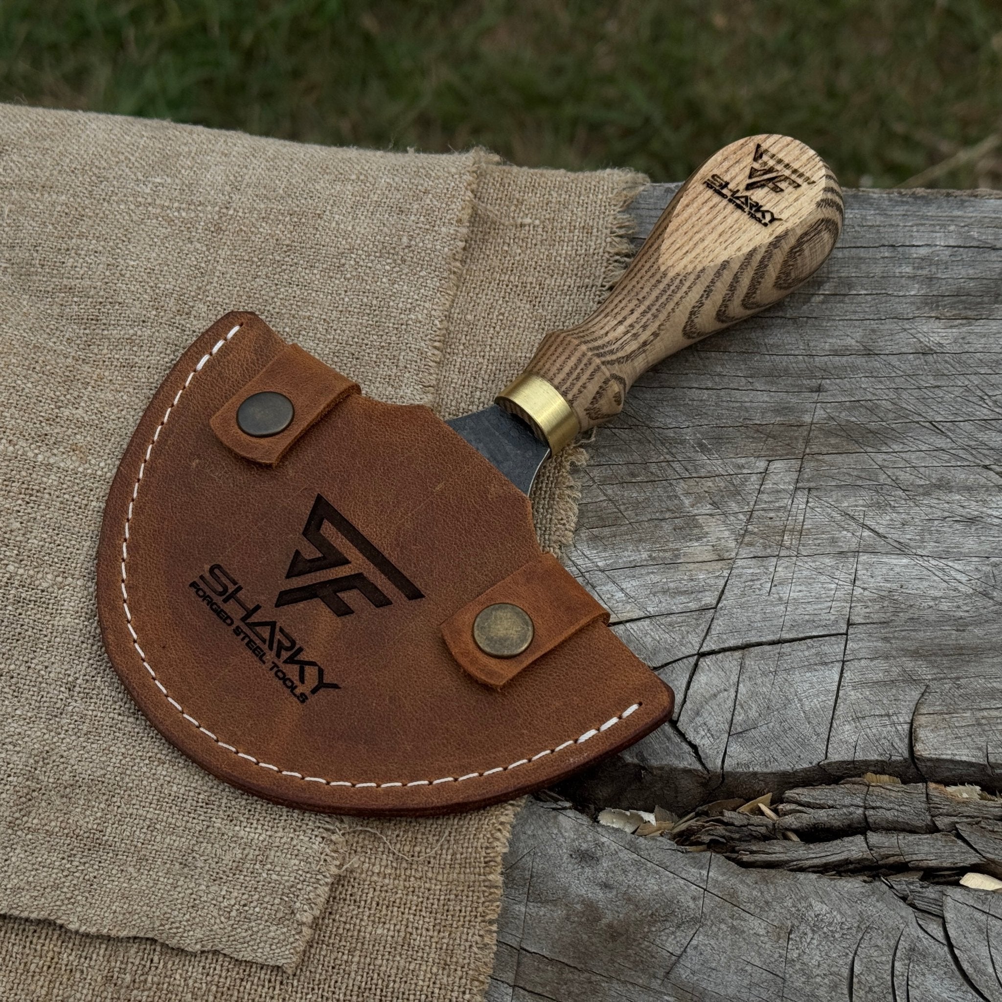 Leather Round (Half Moon) Knife with Leather Sheath, 10.5 cm (4.1 inches) - 3