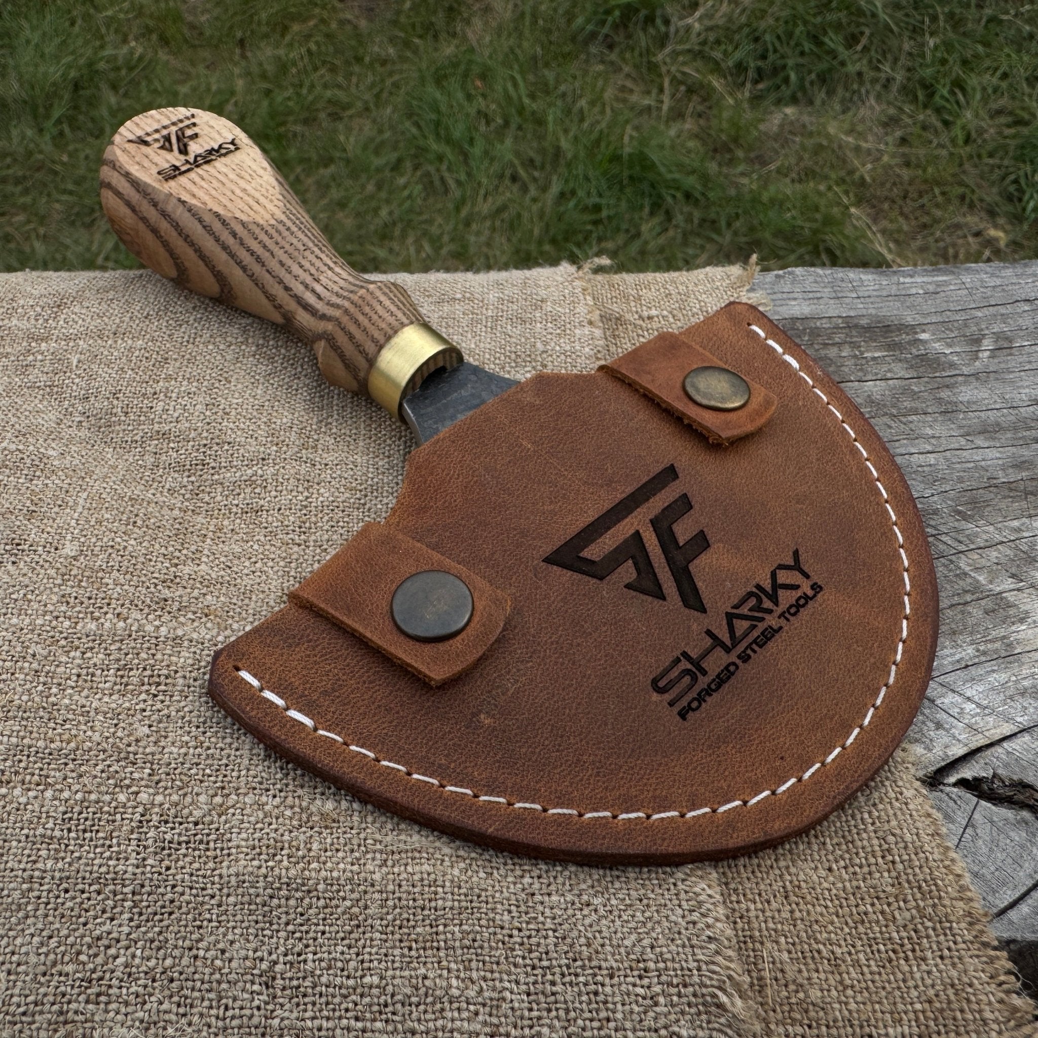 Leather Round (Half Moon) Knife with Leather Sheath, 10.5 cm (4.1 inches) - 5