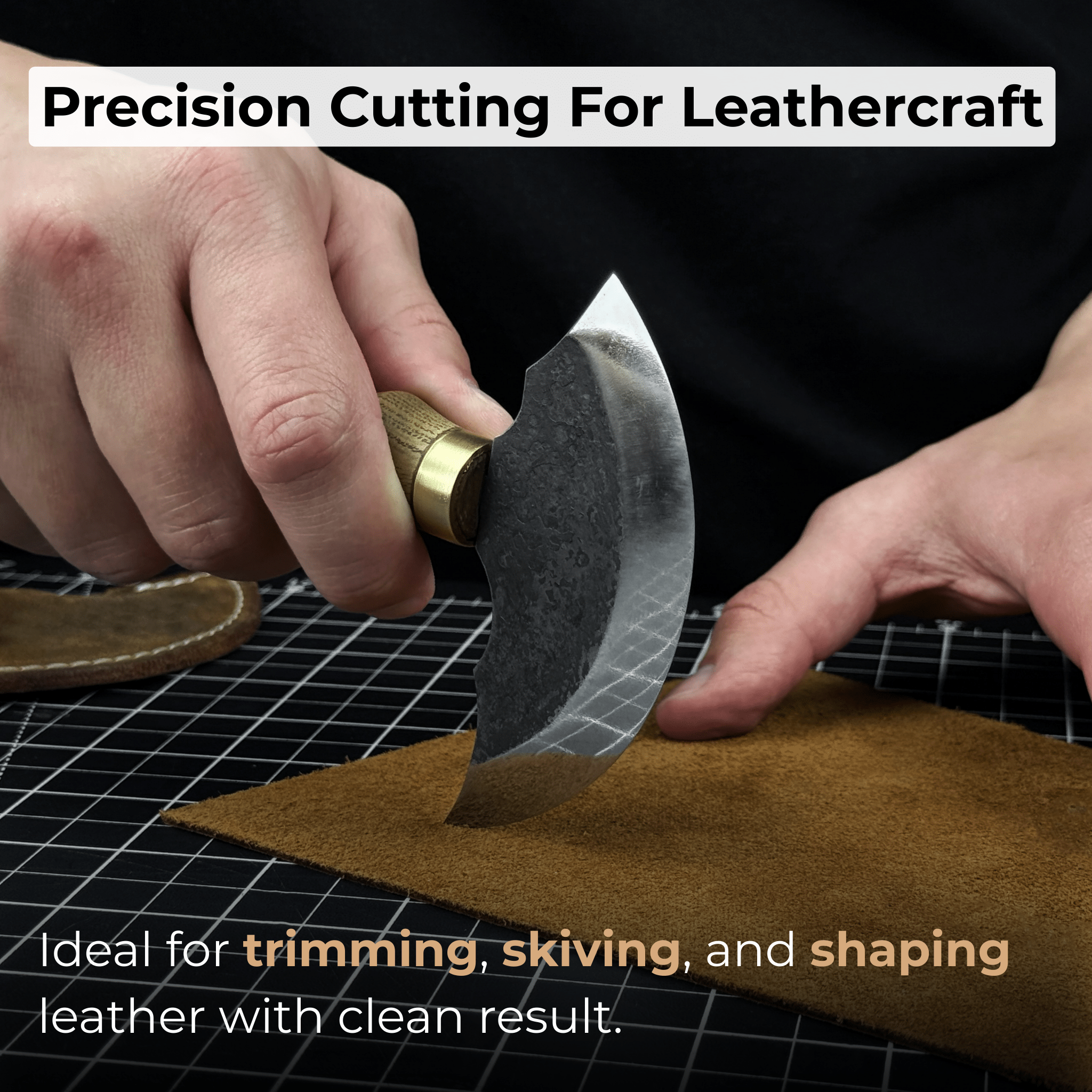 Leather Round Knife, 10 cm (3.9 inches) - 2