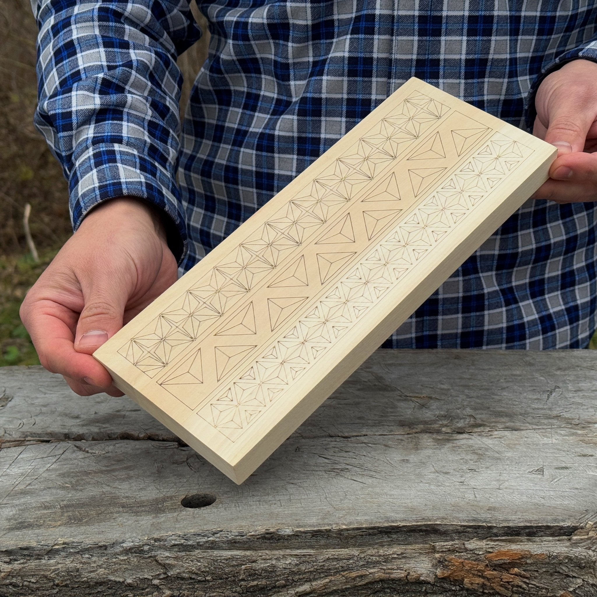 Linden Wood Carving Board with Pre - Drawn Pattern - 1