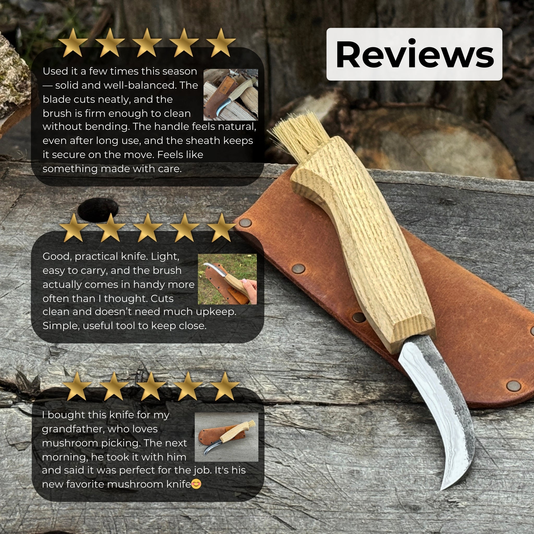 Mushroom Knife with Brush For Harvesting, 7.5 cm (2.95 inches) - 9