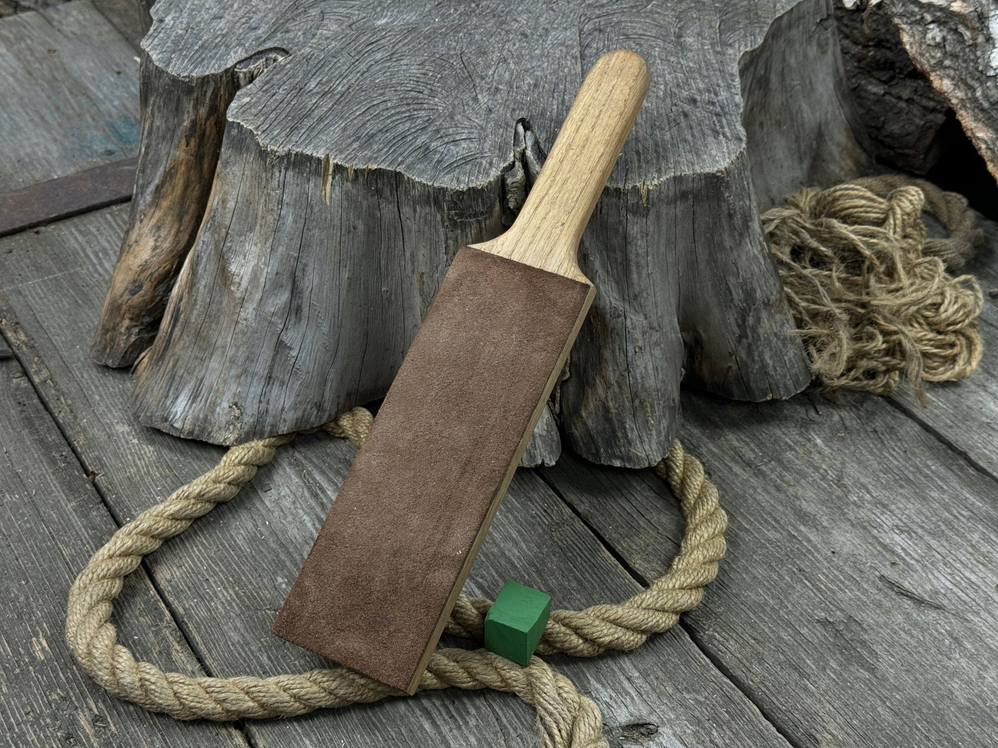 One - Sided Leather Strop For Knife Sharpening & Polishing Compound - 6