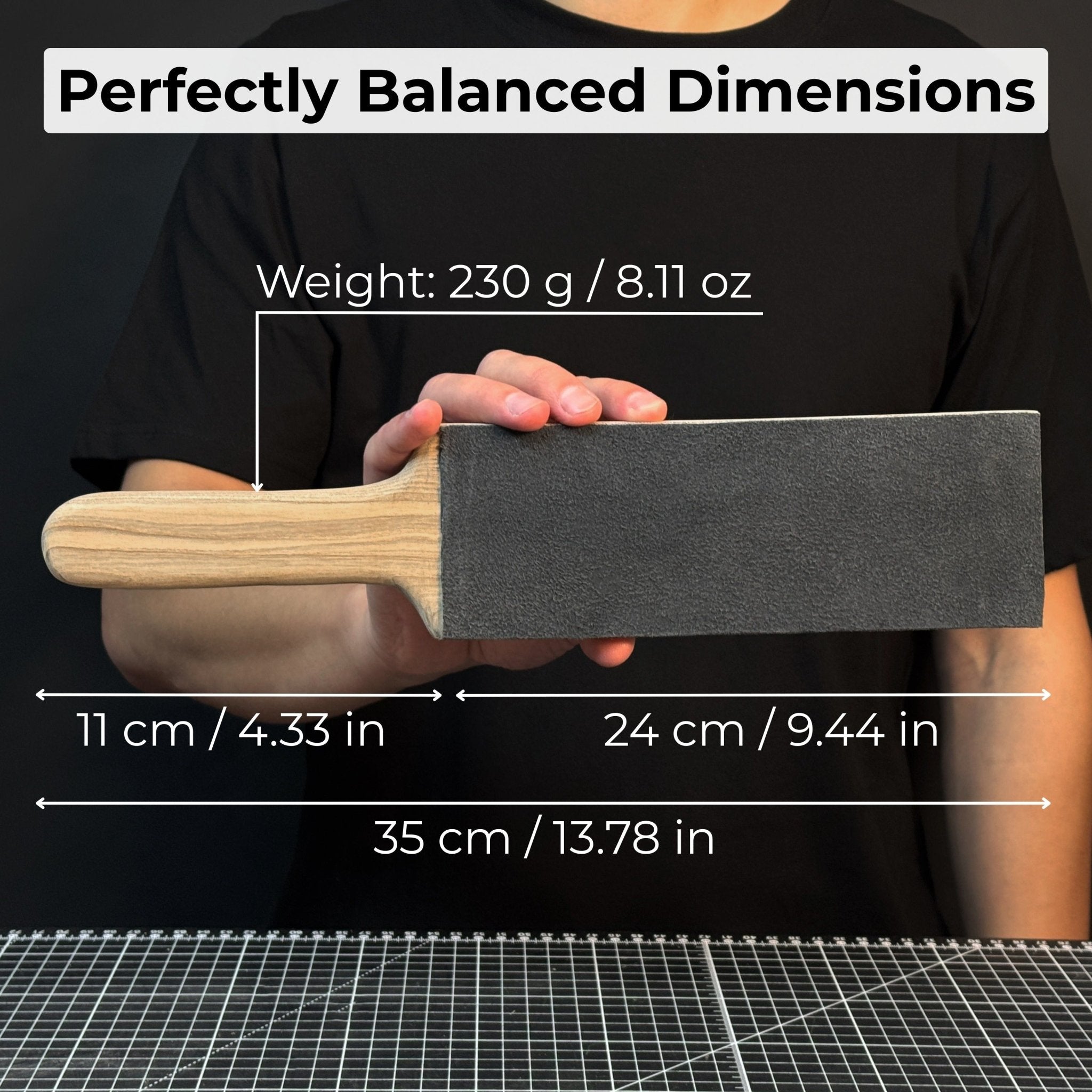 One - Sided Leather Strop For Knife Sharpening & Polishing Compound - 2