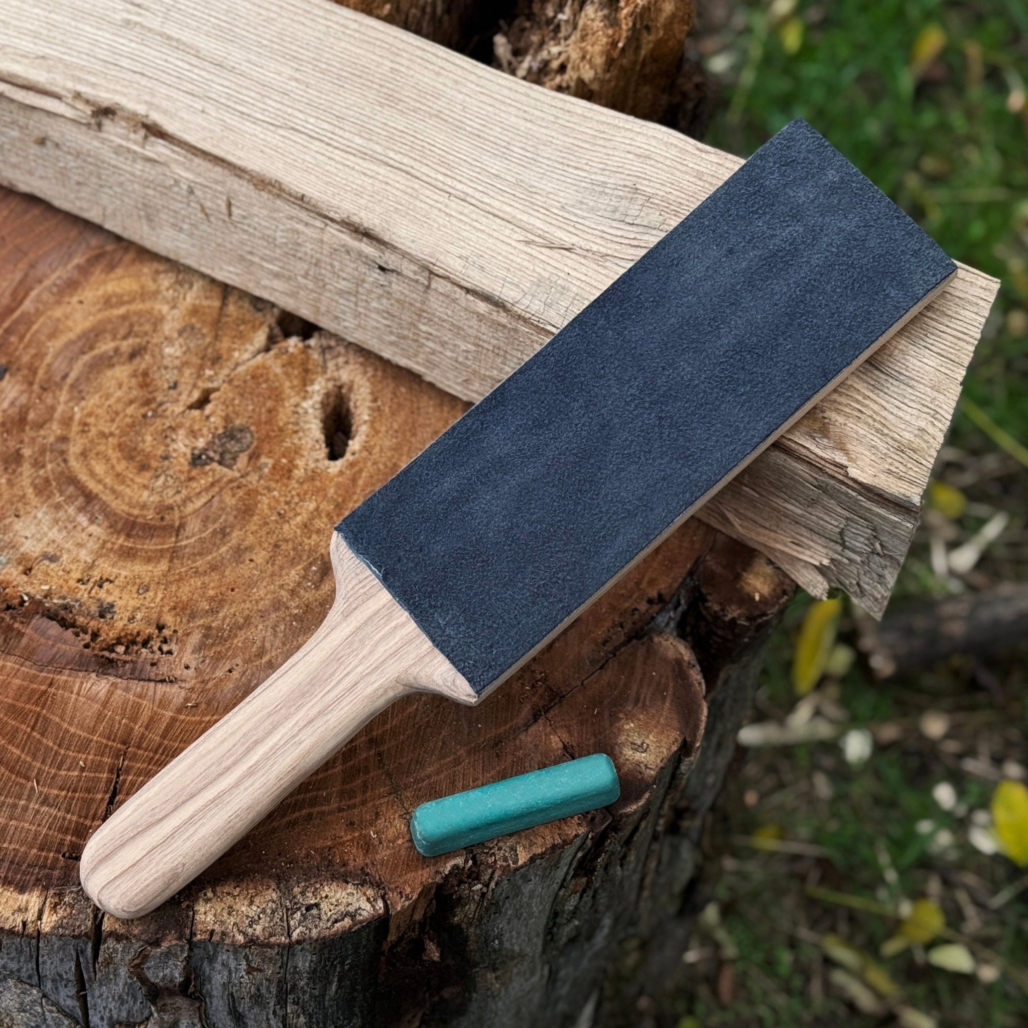 One - Sided Leather Strop For Knife Sharpening & Polishing Compound - 1