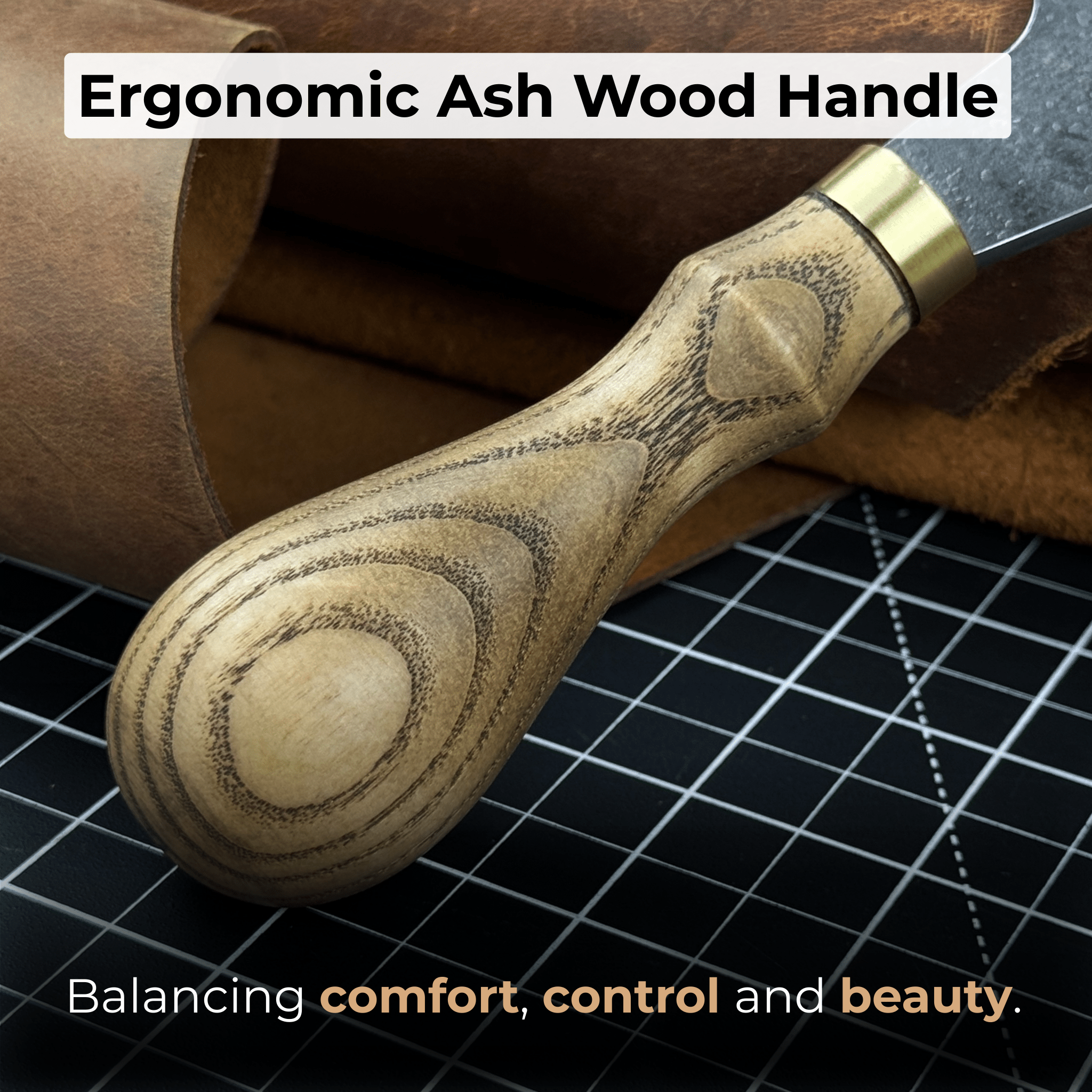 Professional Leather Crafting Half Round Knife, 10.5 cm (4.1 inches) - 4