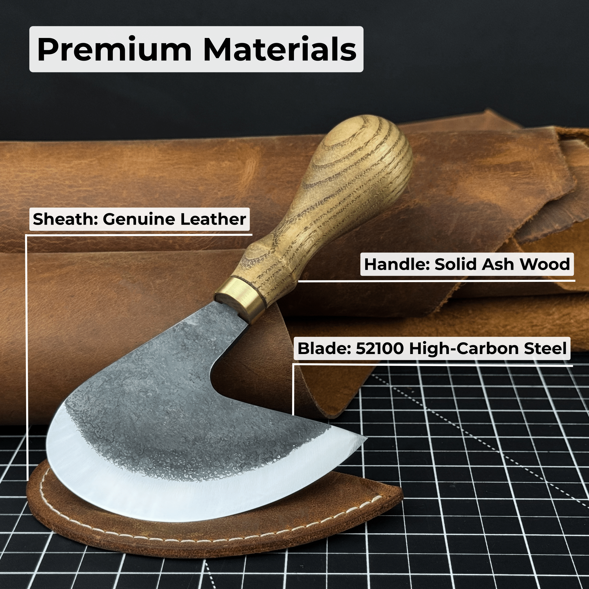 Professional Leather Crafting Half Round Knife, 10.5 cm (4.1 inches) - 7