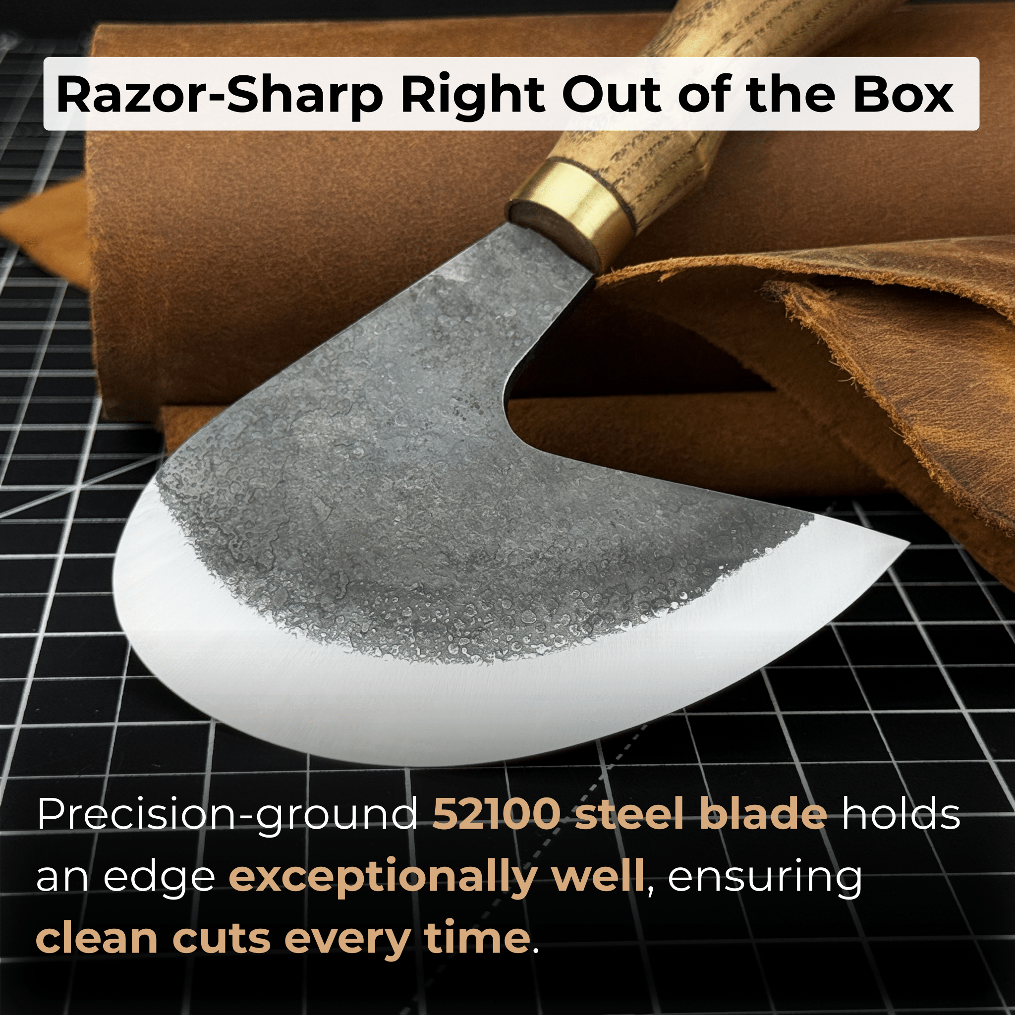 Professional Leather Crafting Half Round Knife, 10.5 cm (4.1 inches) - 3