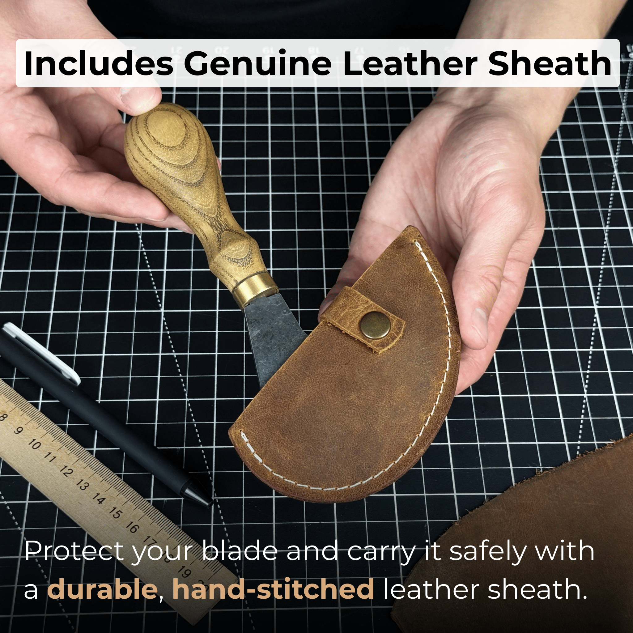 Professional Leather Crafting Half Round Knife, 10.5 cm (4.1 inches) - 5