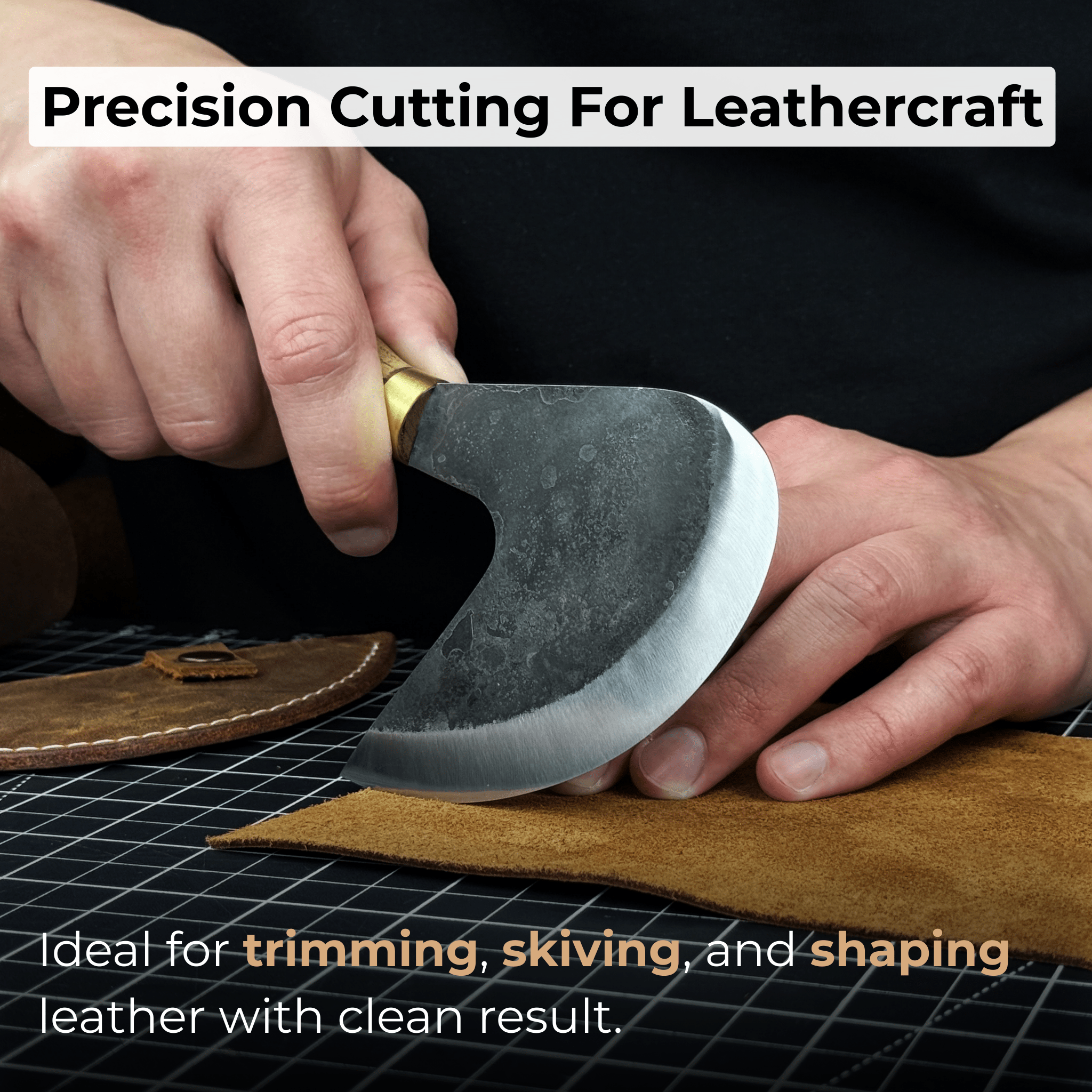 Professional Leather Crafting Half Round Knife, 10.5 cm (4.1 inches) - 2