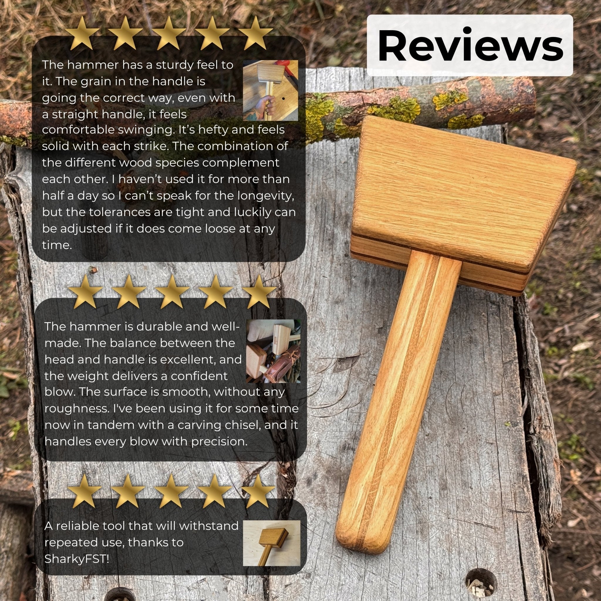 Quiet 23 oz Wooden Mallet (Mallet Tool) - 6