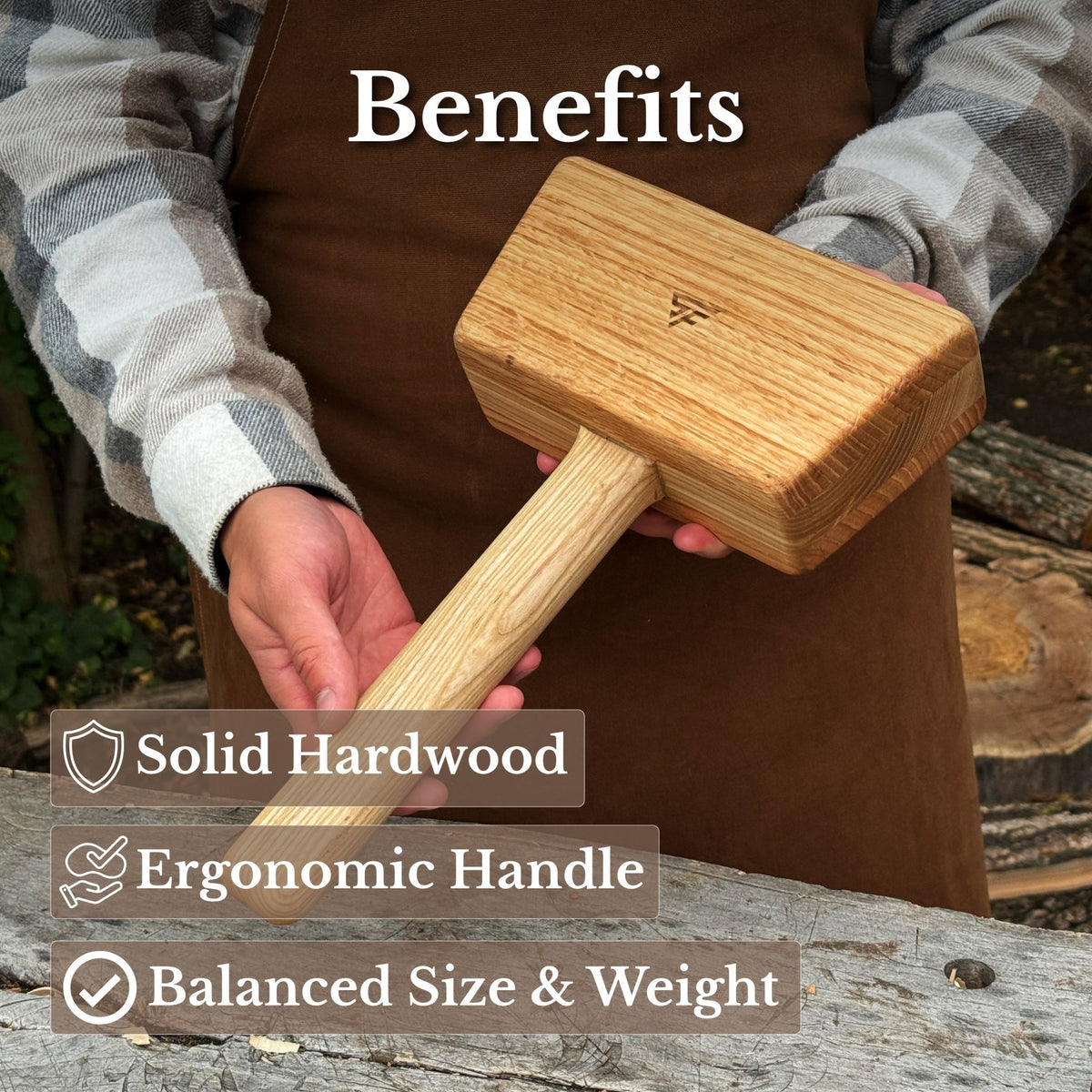 Quiet 35 oz Wooden Mallet (Mallet Tool) - 7