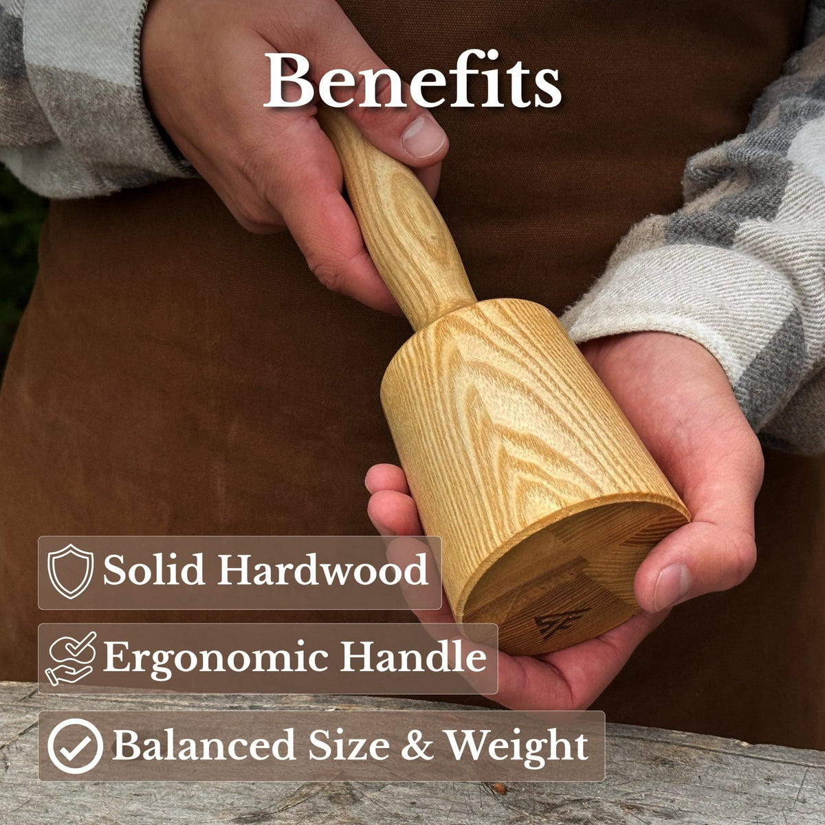 Quiet 9.17 oz. Wooden Mallet (Mallet Tool) - 7