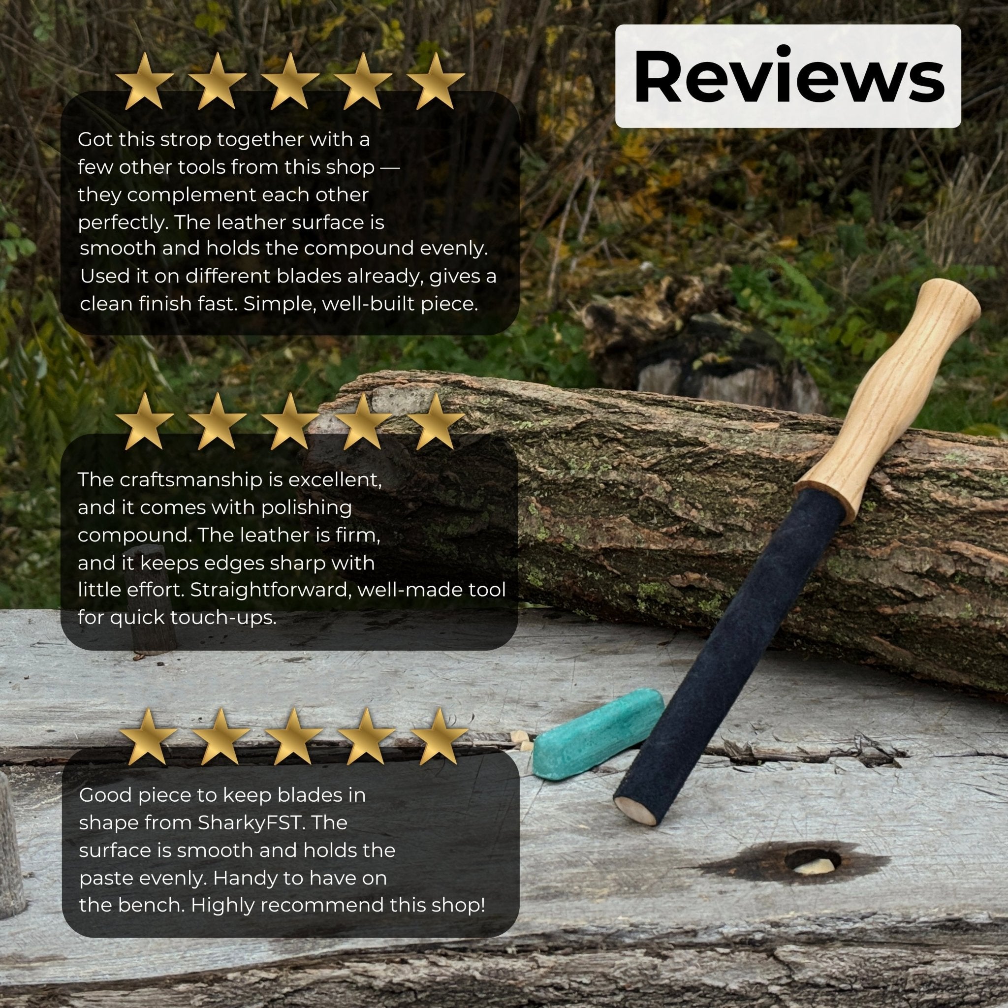 Round Leather Strop For Knife Sharpening - 10