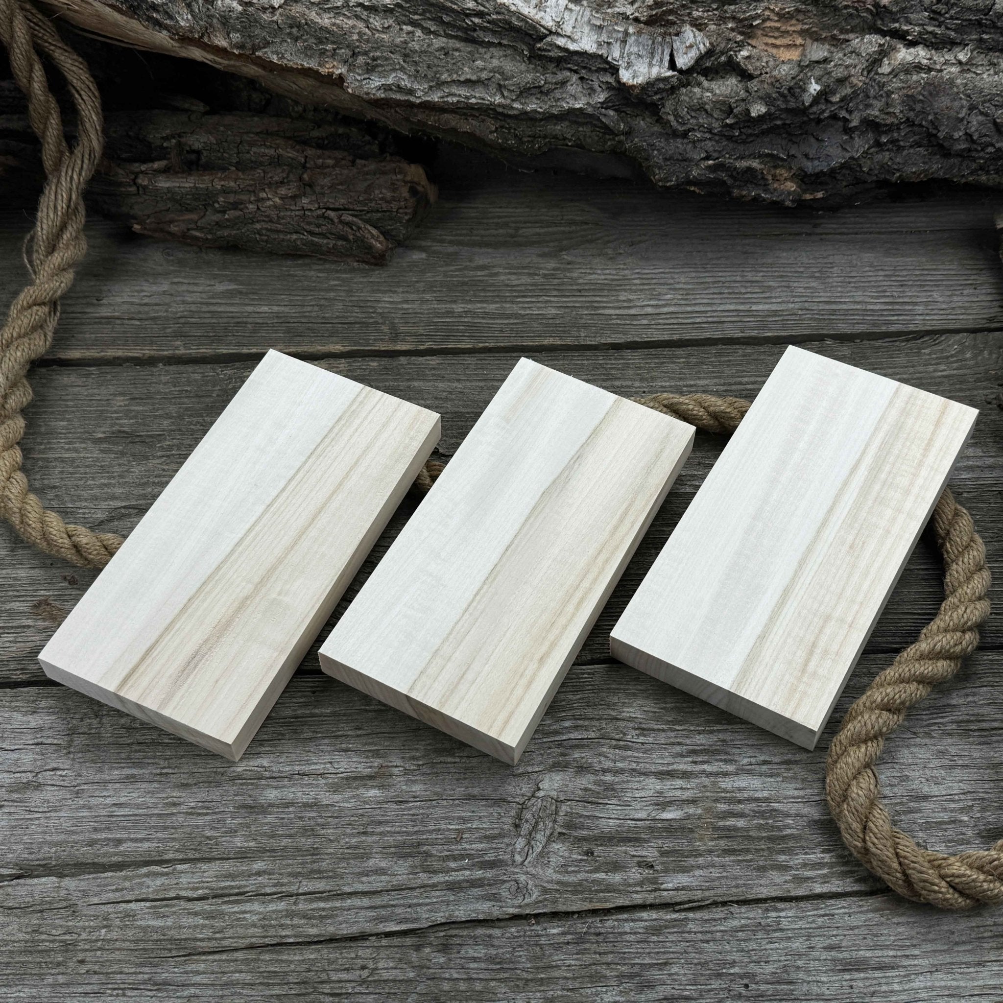 Set of 3 Flat Linden Wood Carving Blanks - 1