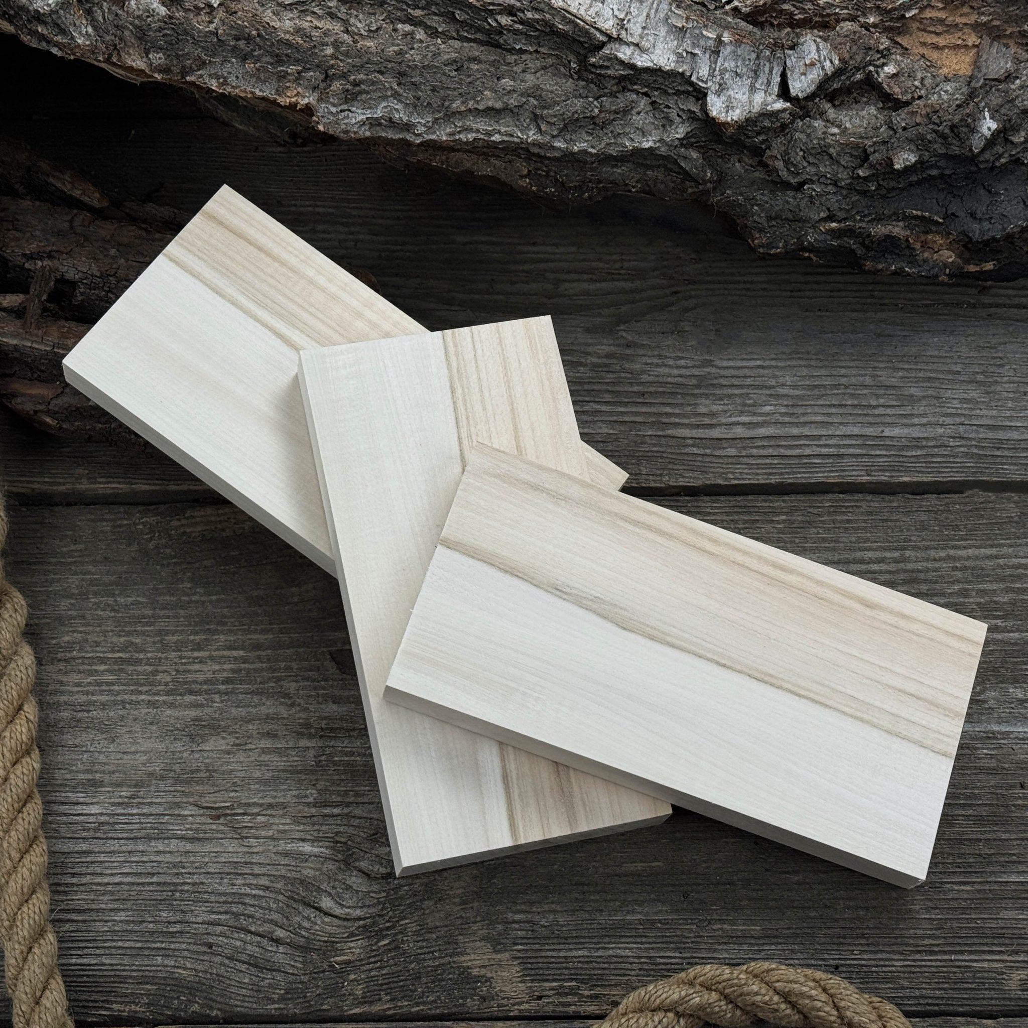 Set of 3 Flat Linden Wood Carving Blanks - 8