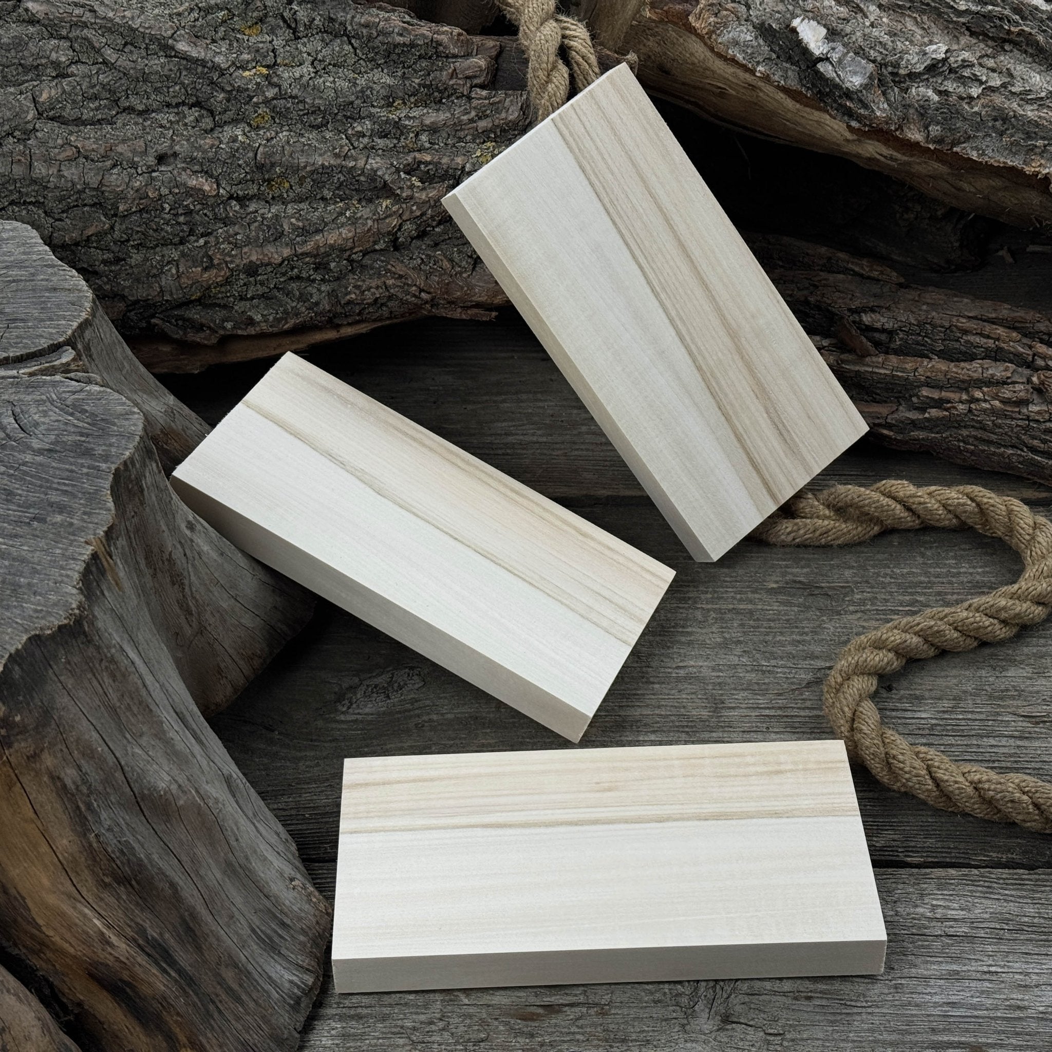 Set of 3 Flat Linden Wood Carving Blanks - 7