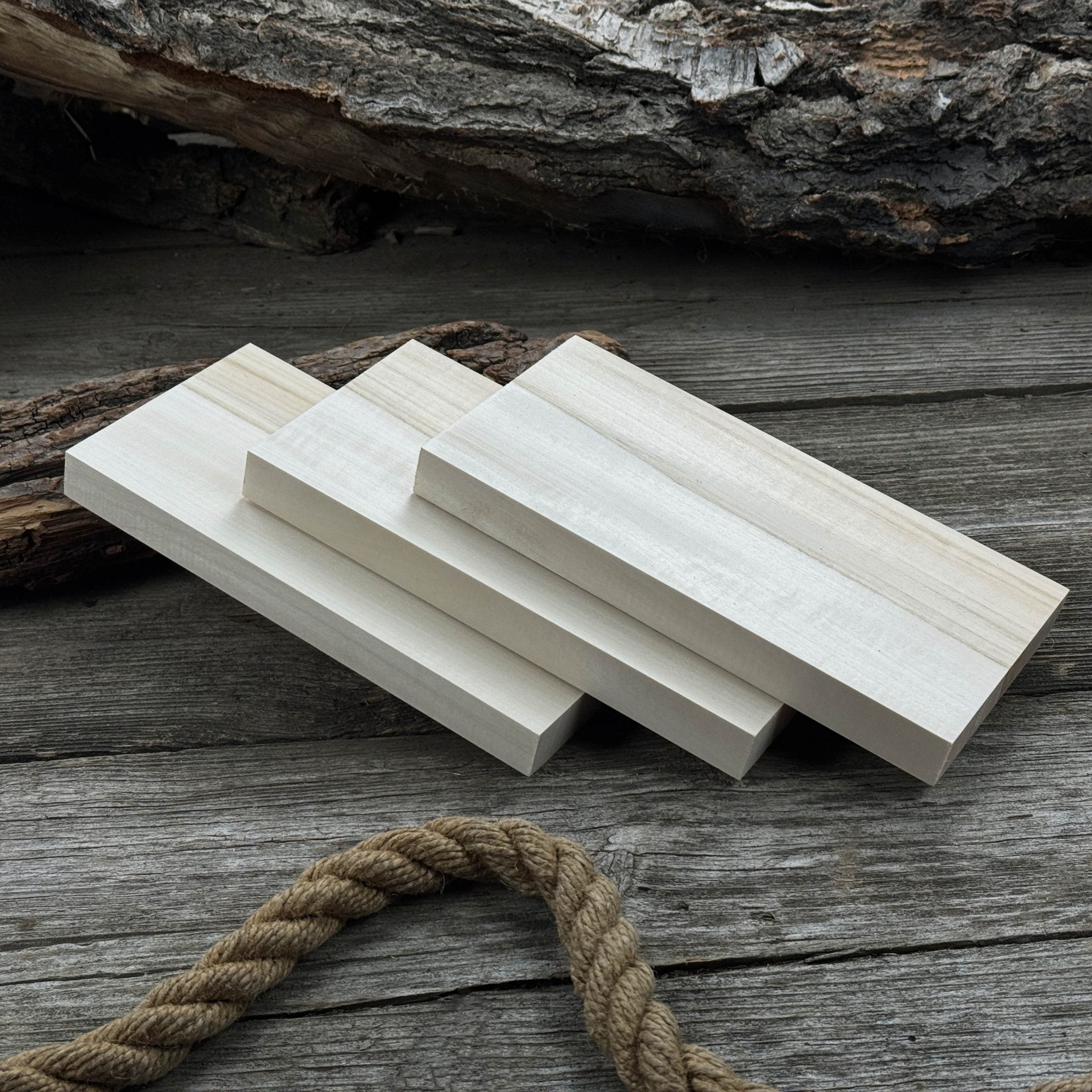 Set of 3 Flat Linden Wood Carving Blanks - 5