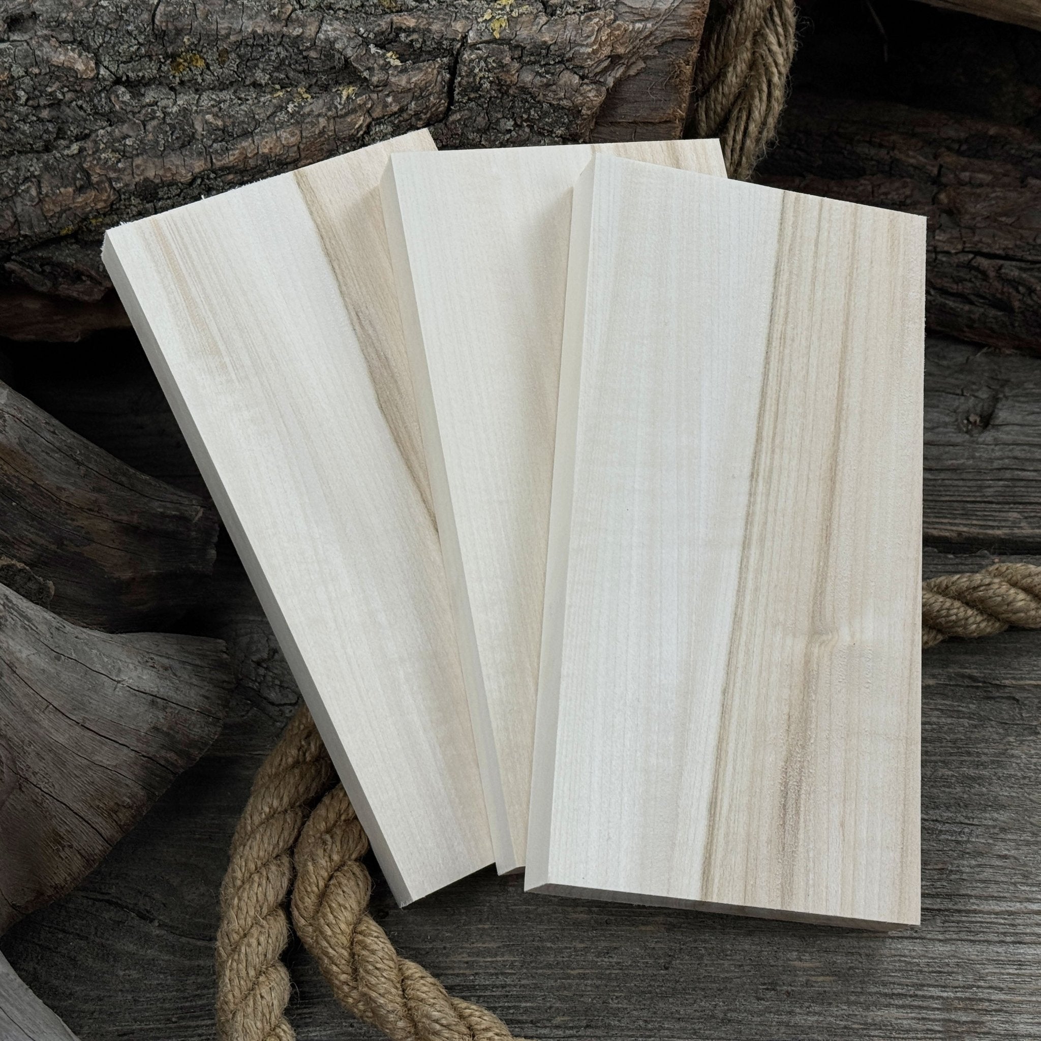Set of 3 Flat Linden Wood Carving Blanks - 2