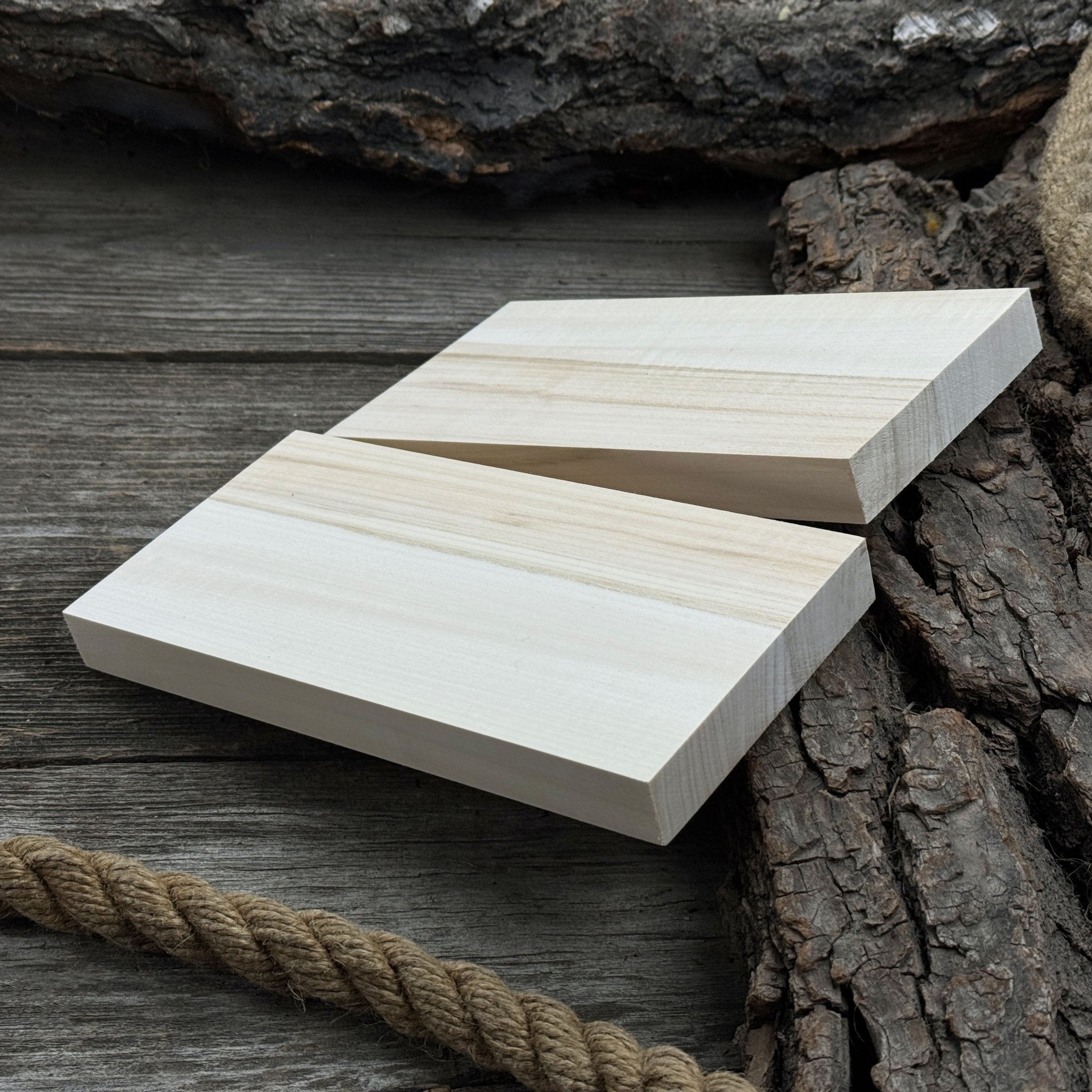 Set of 3 Flat Linden Wood Carving Blanks - 10