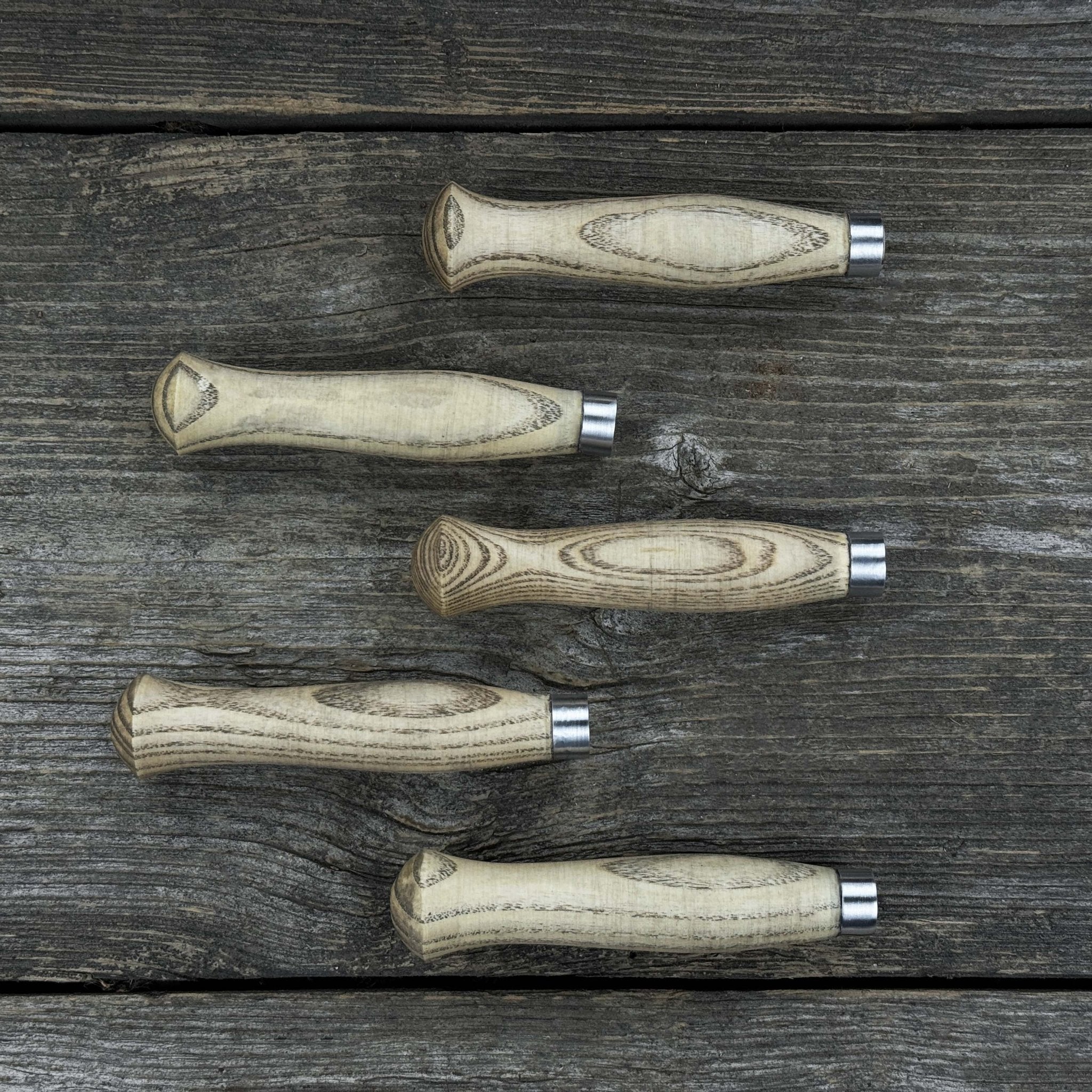 Set of 5 Ash Handles – Ideal for Carving Knives & Hand Tool Repair - 1