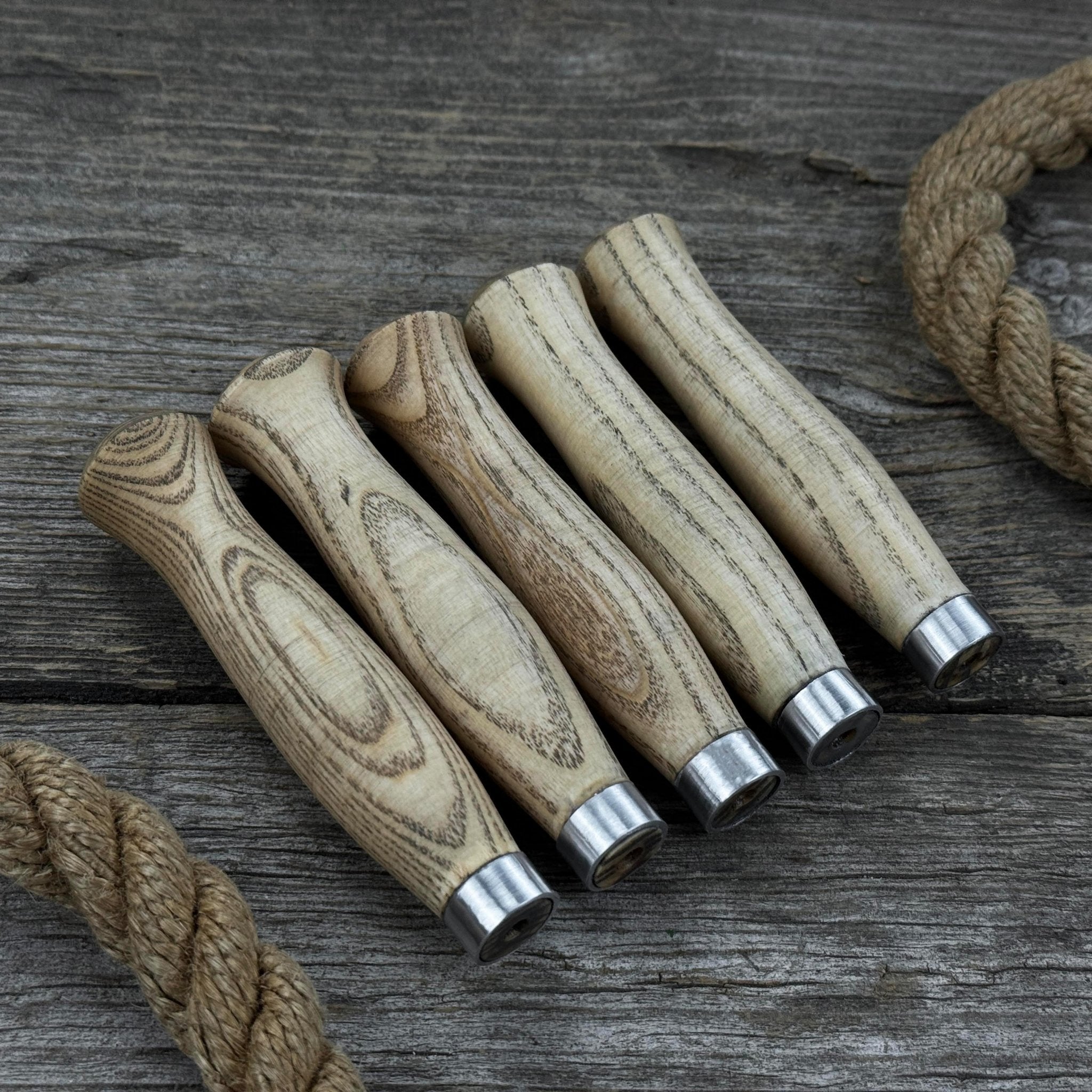 Set of 5 Ash Handles – Ideal for Carving Knives & Hand Tool Repair - 5