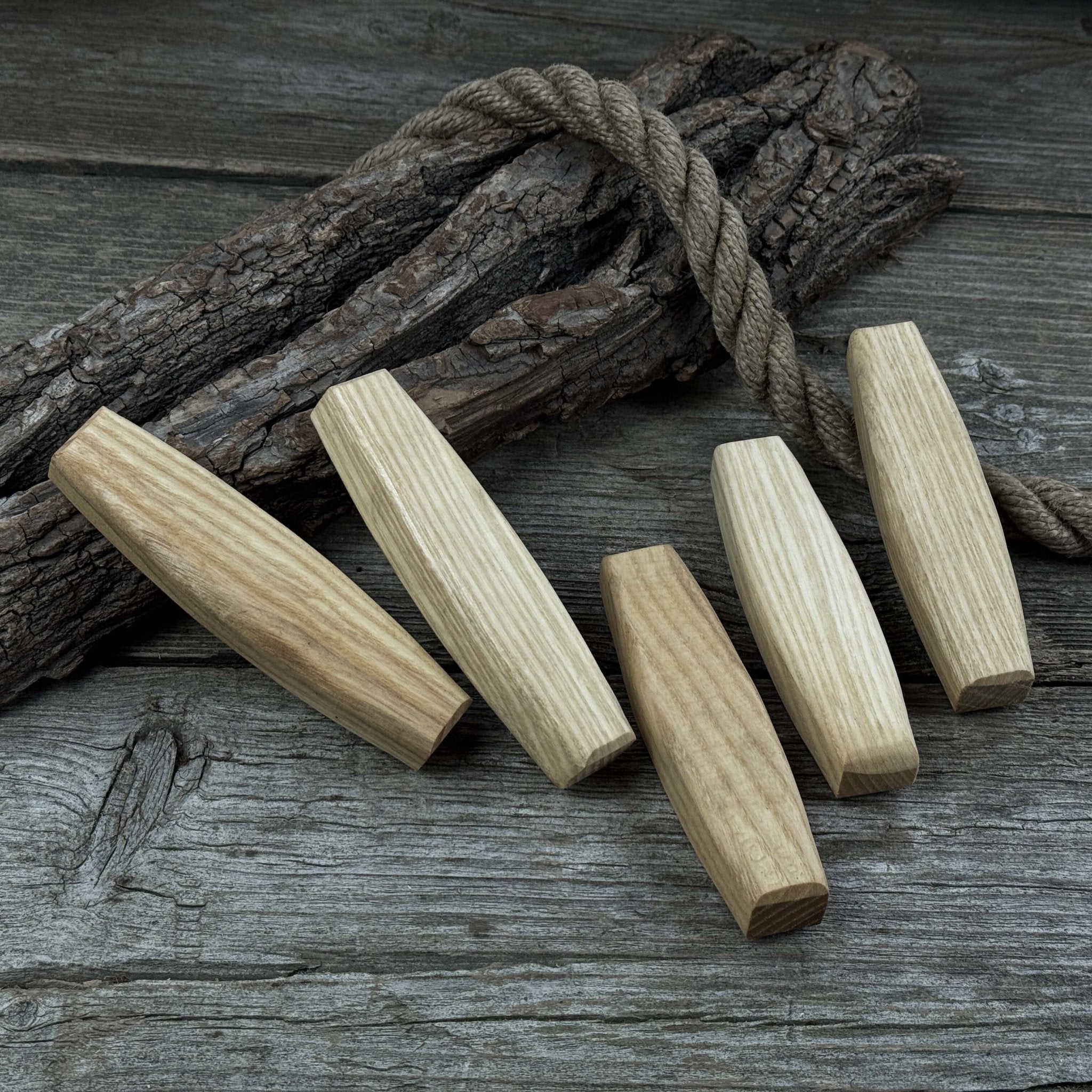 Set of 5 Replacement Wooden Handles for Knives and Drawknives - 4