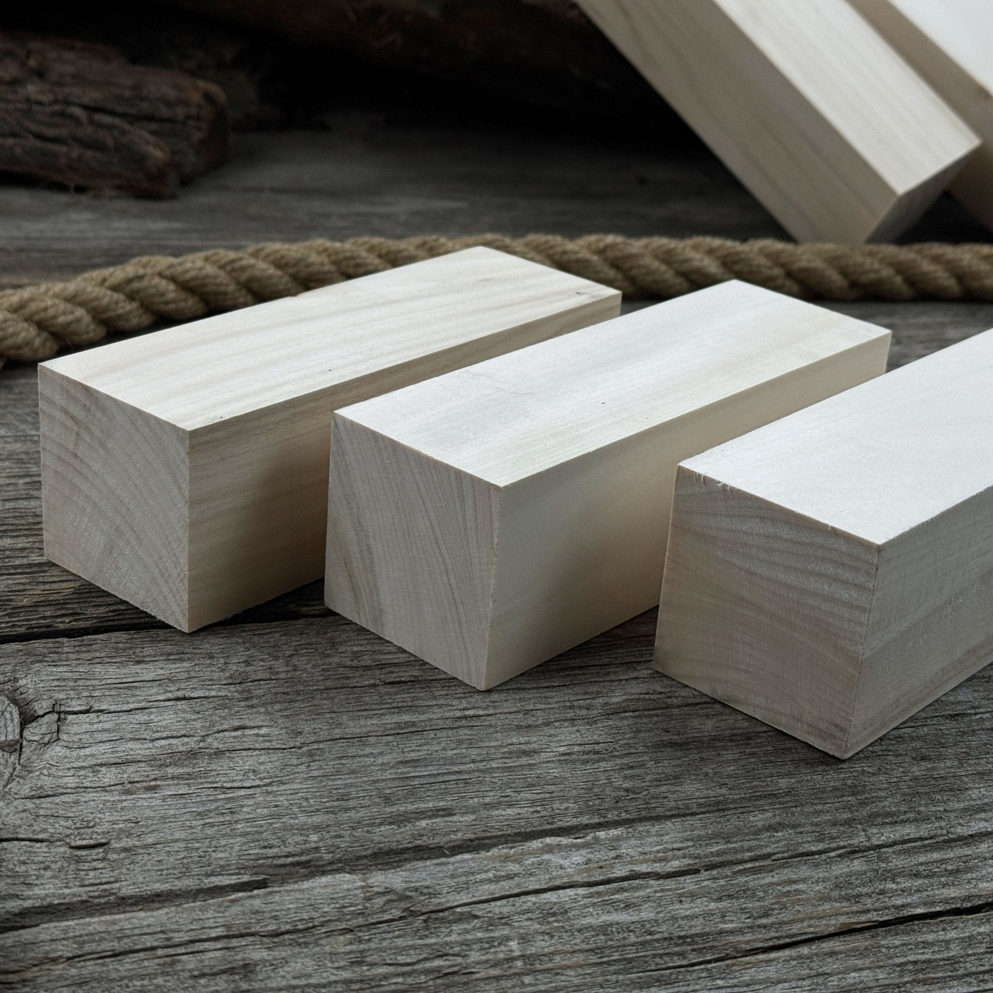 Set of 6 Large Linden Wood Carving Blanks - 9