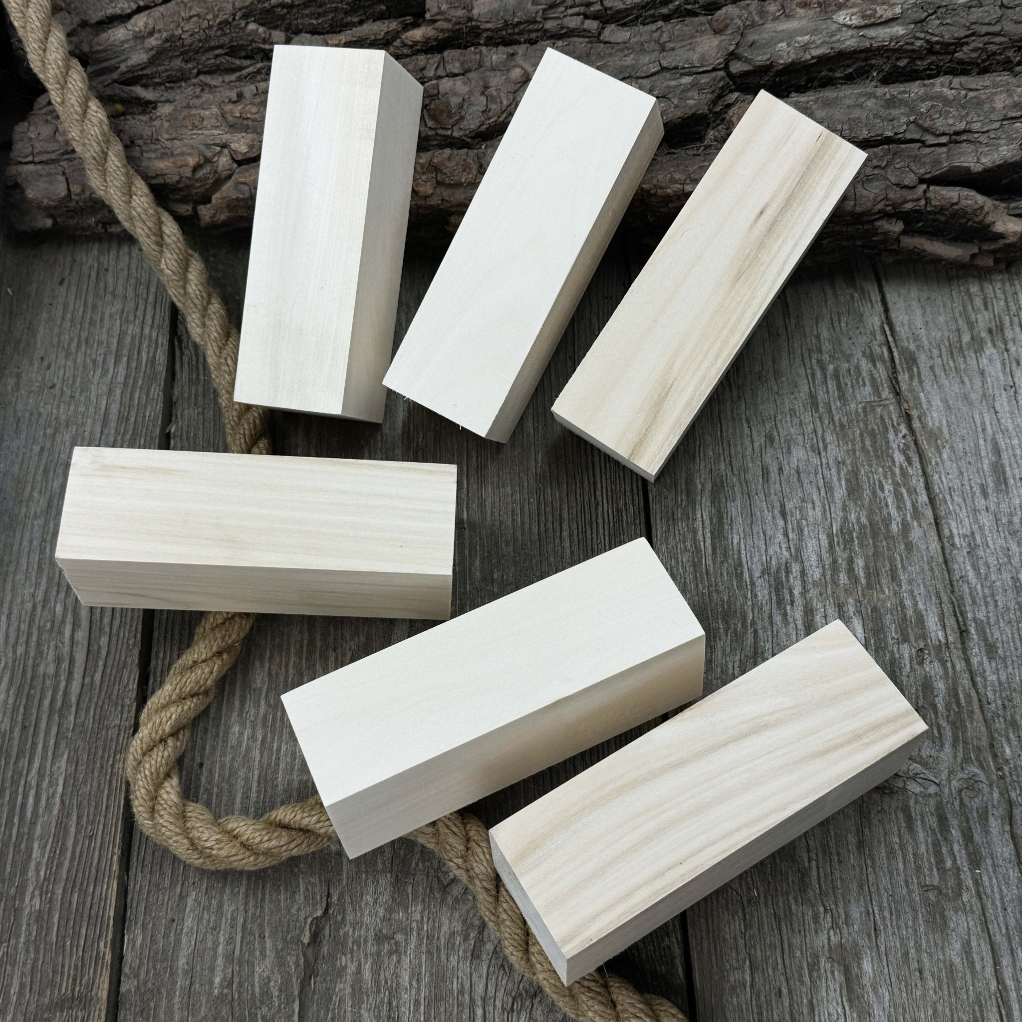 Set of 6 Large Linden Wood Carving Blanks - 6