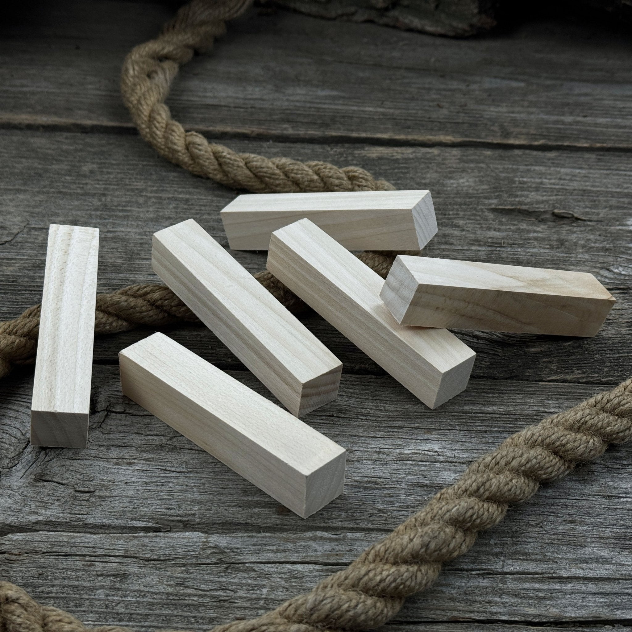 Set of 6 Linden Wood Carving Blanks, 10 x 2 x 2 cm (3.94 x 0.79 x 0.79 in) - 7