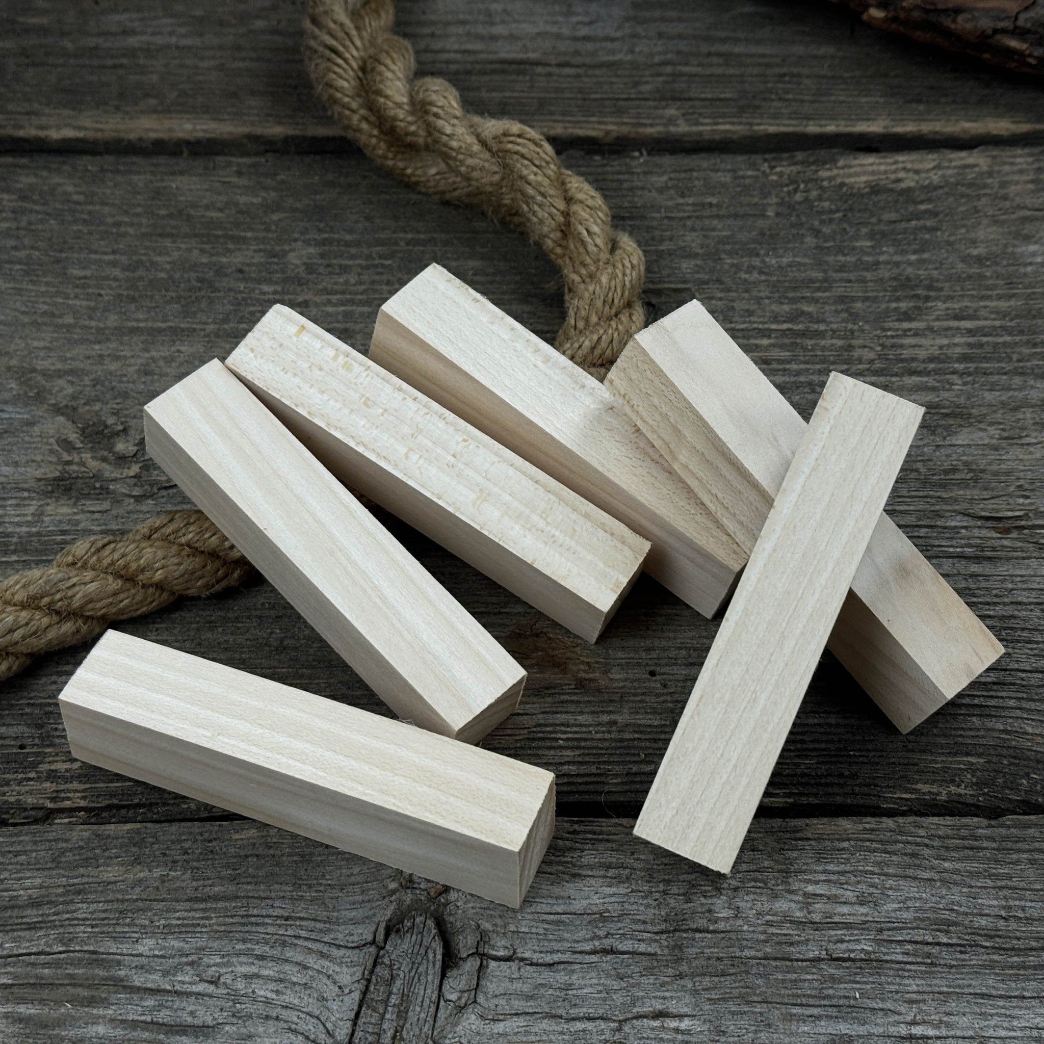 Set of 6 Linden Wood Carving Blanks, 10 x 2 x 2 cm (3.94 x 0.79 x 0.79 in) - 9
